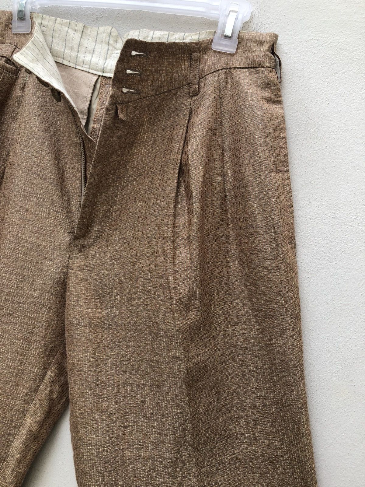 Japanese Brand VTG 90s Monsieur Nicole By Koba Baggy Linen Trouser Pant Size US 30 / EU 46 - 9 Thumbnail