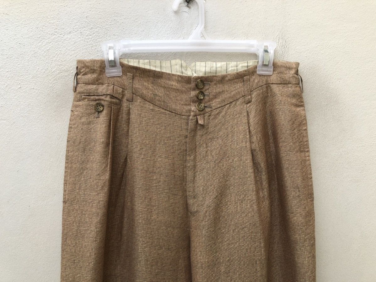 Japanese Brand VTG 90s Monsieur Nicole By Koba Baggy Linen Trouser Pant Size US 30 / EU 46 - 2 Thumbnail