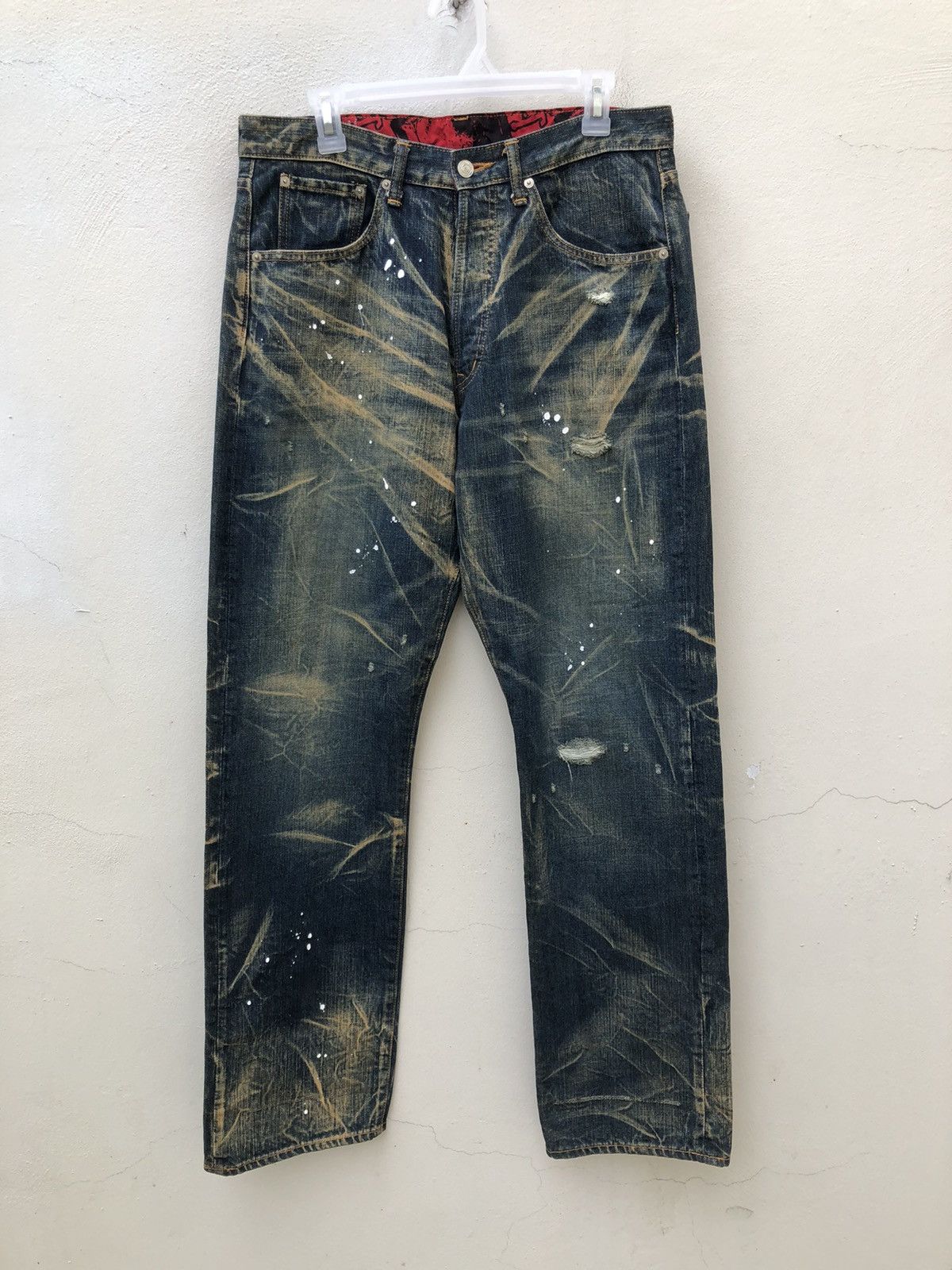 image of Swagger Made In Japan Distressed Painter Denim Jeans, Men's (Size 32)