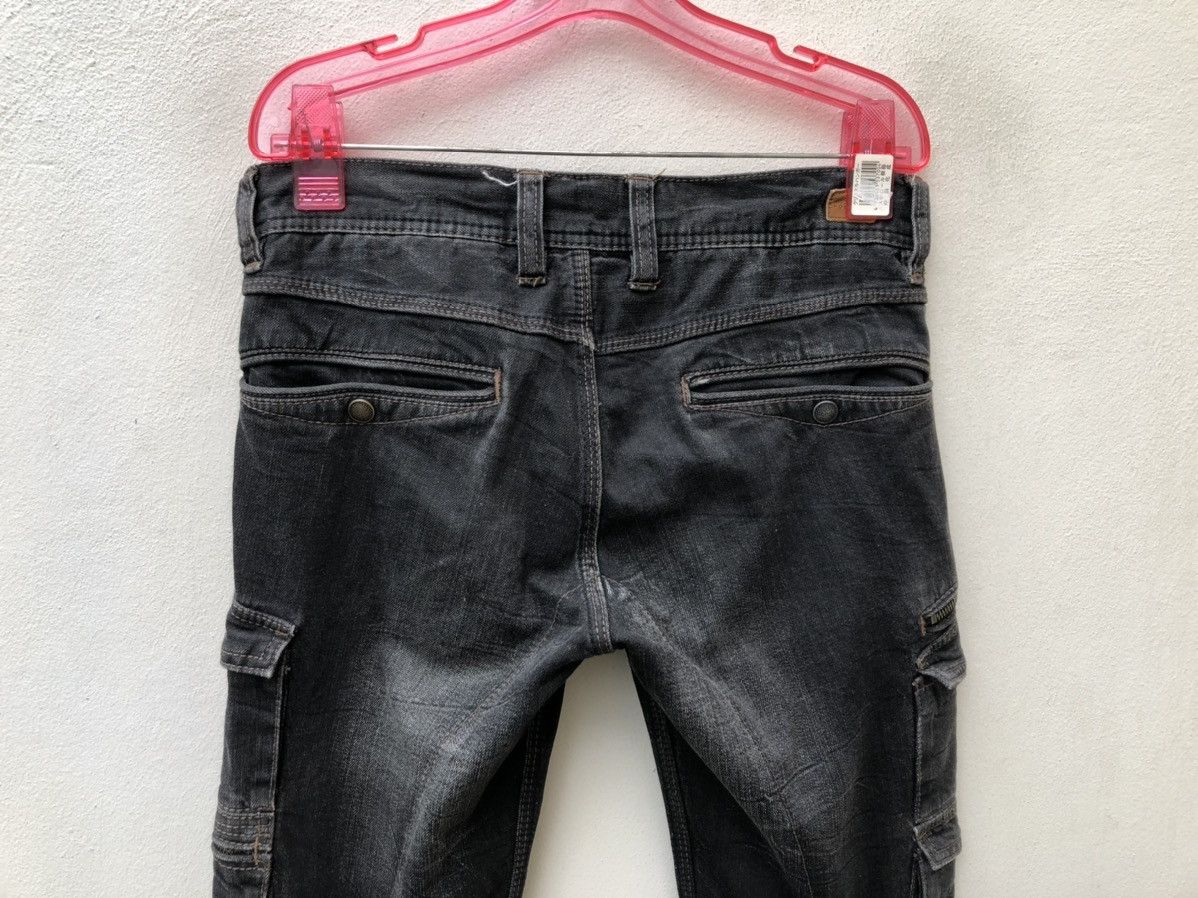 Nicole Club Nicole Japan Faded Black Stretch Denim Cargo Trouser Size US 29 - 15 Thumbnail