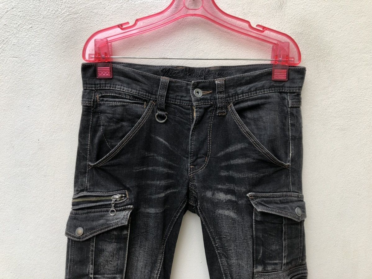 Nicole Club Nicole Japan Faded Black Stretch Denim Cargo Trouser Size US 29 - 7 Thumbnail