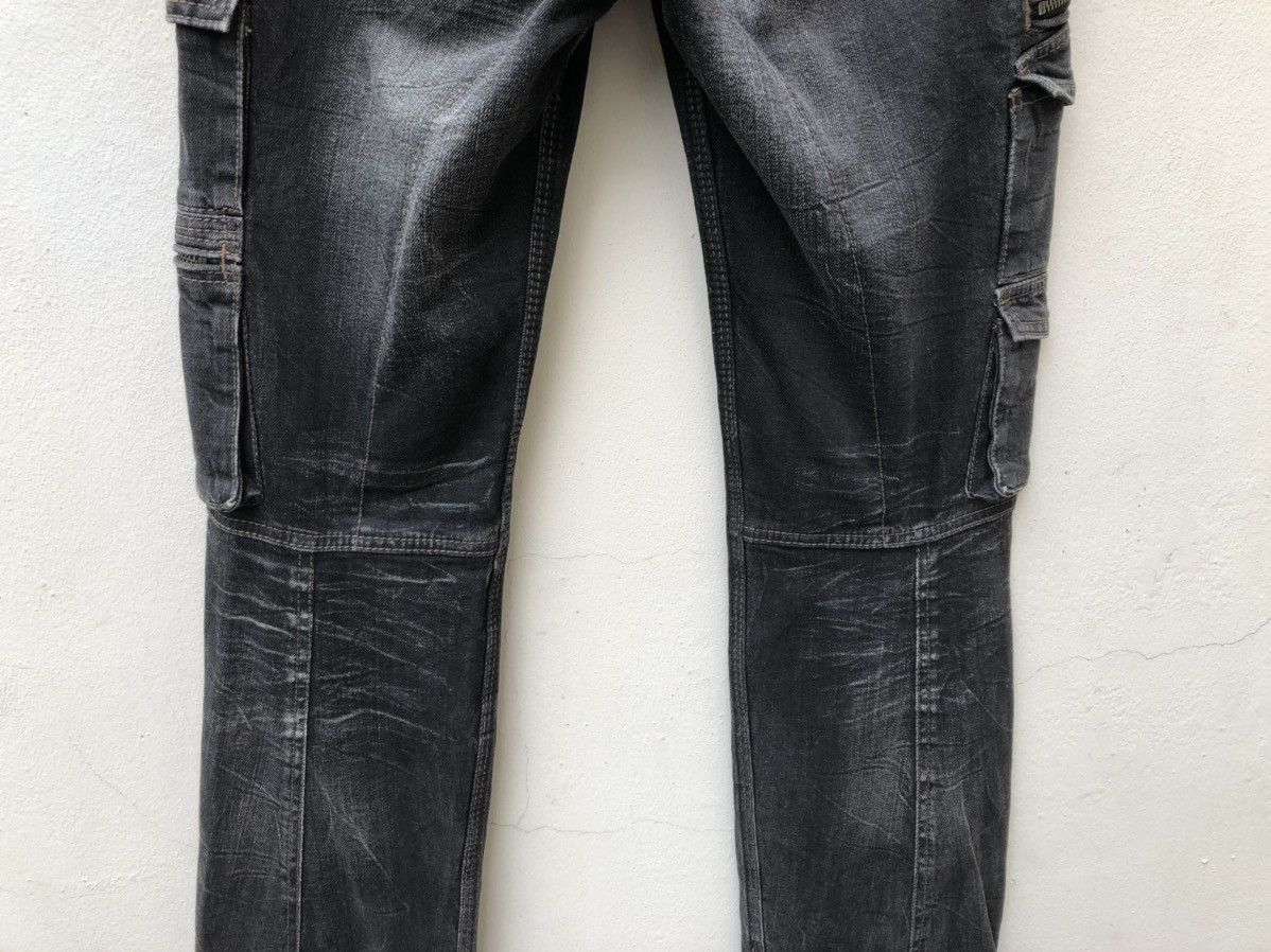 Nicole Club Nicole Japan Faded Black Stretch Denim Cargo Trouser Size US 29 - 16 Thumbnail