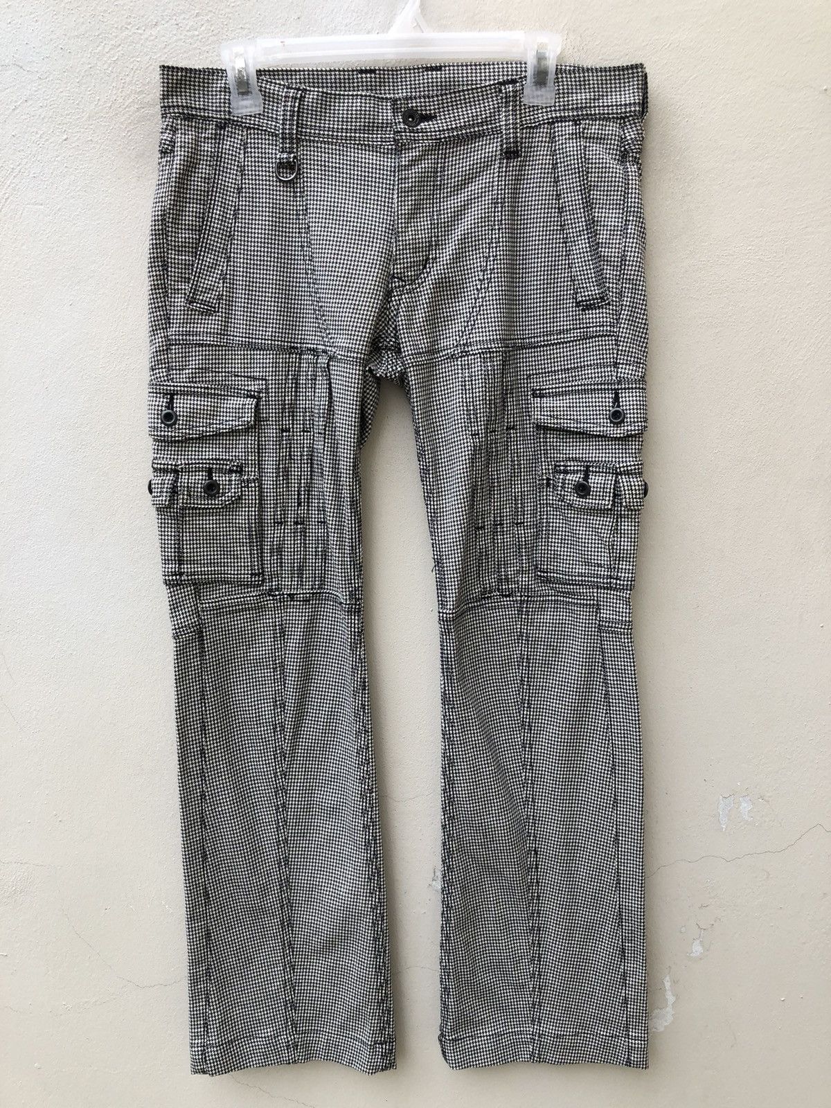 Nicole Club Nicole Hideaways Japan Houndstooth Flare Cargo Trouser Size US 30 / EU 46 - 6 Thumbnail