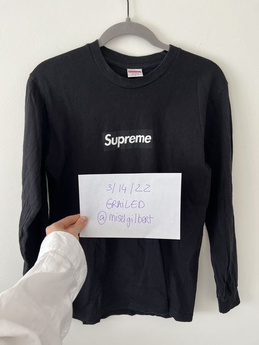 Supreme black long store sleeve box logo