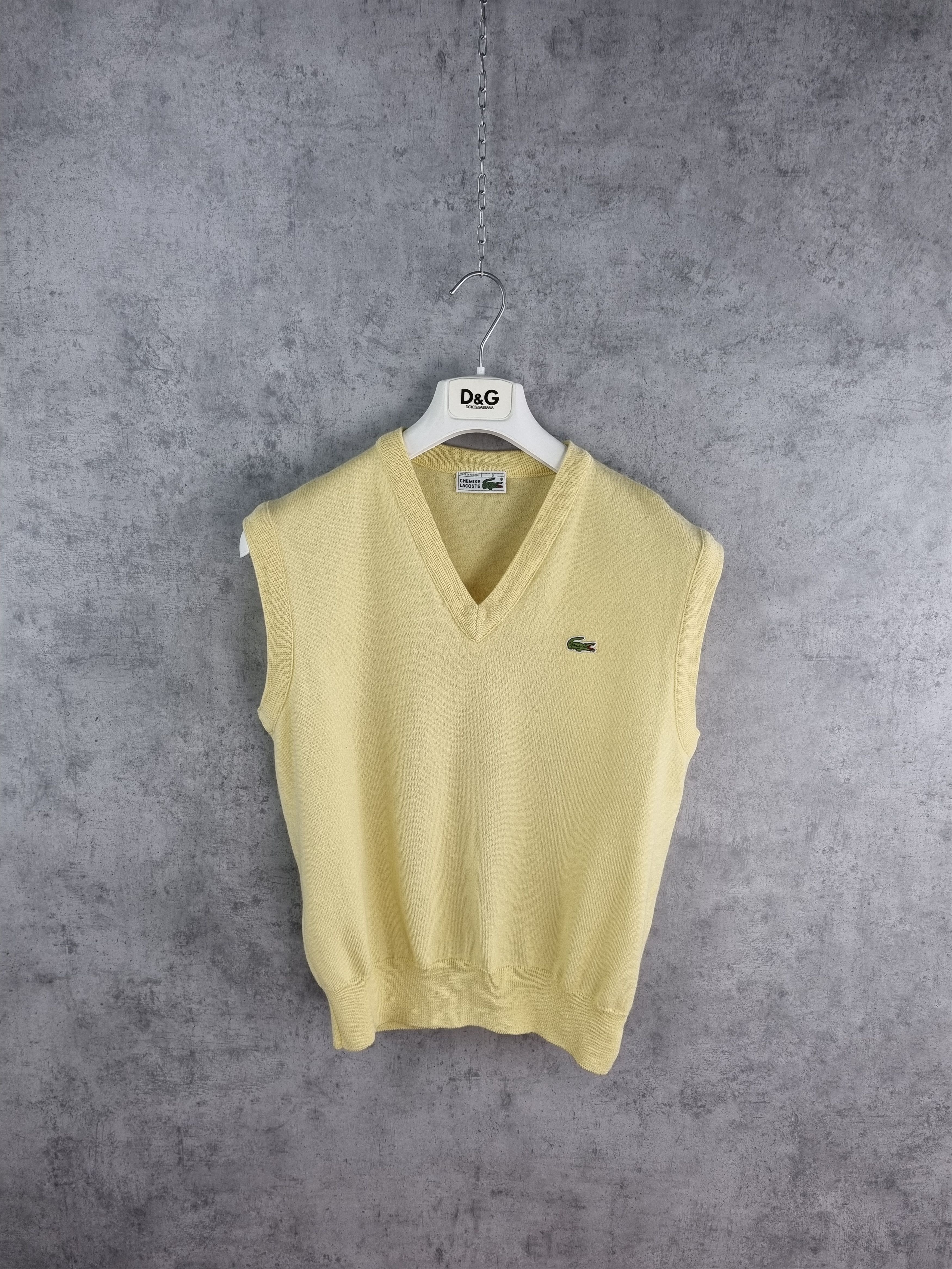 Lacoste × Vintage 80s LACOSTE Chemise Wool Vest Made in France GOLF WANG Size US M / EU 48-50 / 2 - 2 Thumbnail