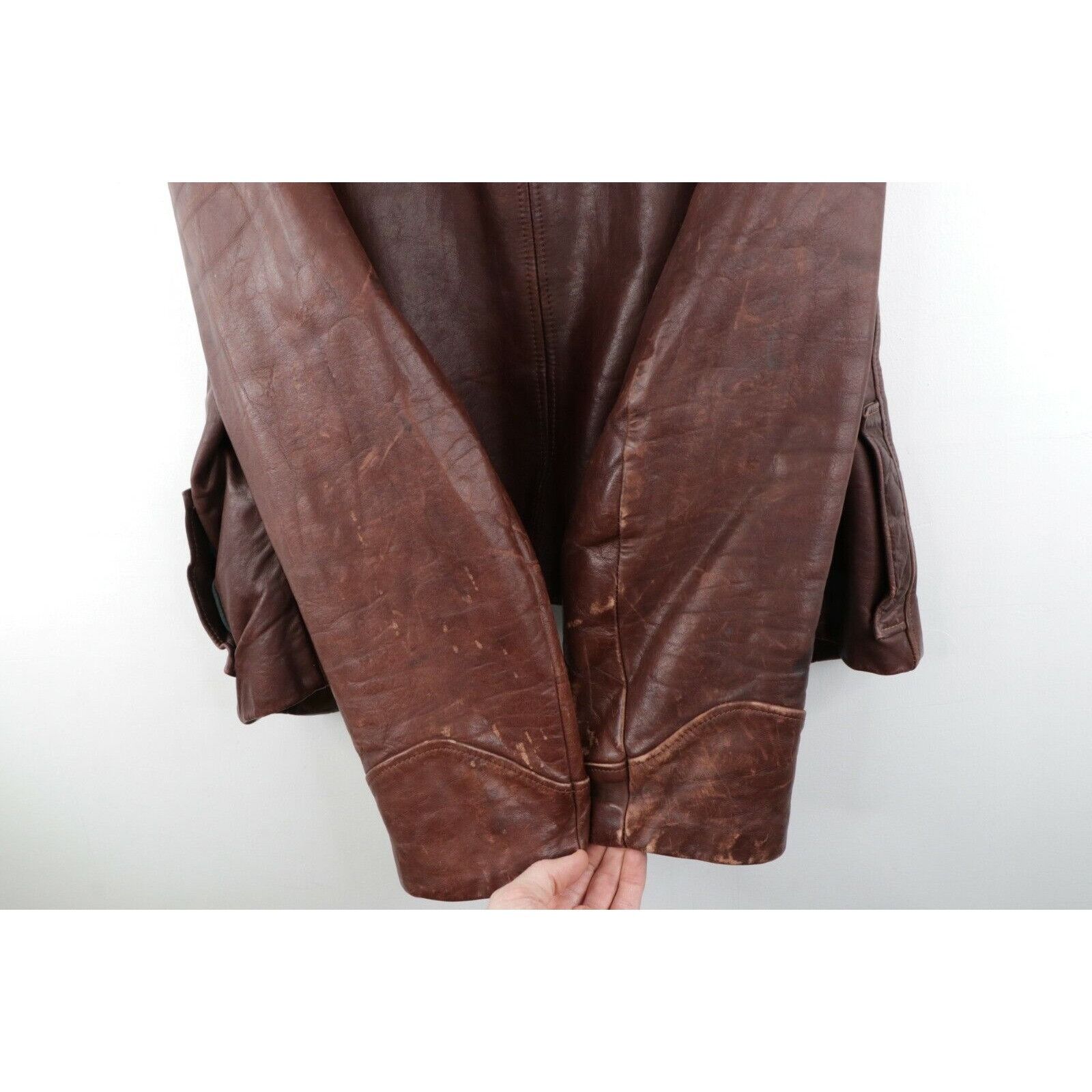 Vintage Vintage 50s Mens Medium Distressed Horsehide Leather Jacket Size US M / EU 48-50 / 2 - 12 Thumbnail