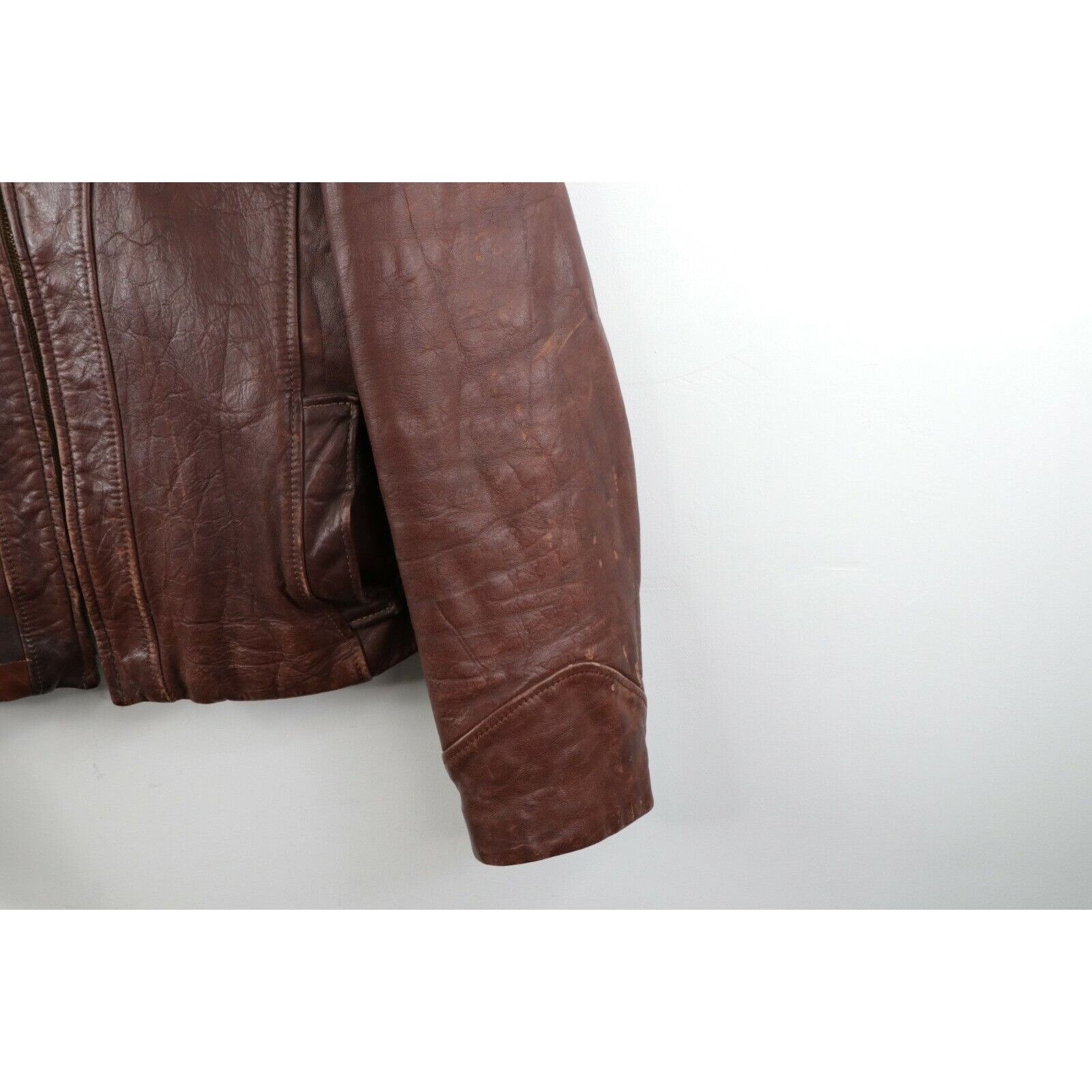 Vintage Vintage 50s Mens Medium Distressed Horsehide Leather Jacket Size US M / EU 48-50 / 2 - 5 Thumbnail