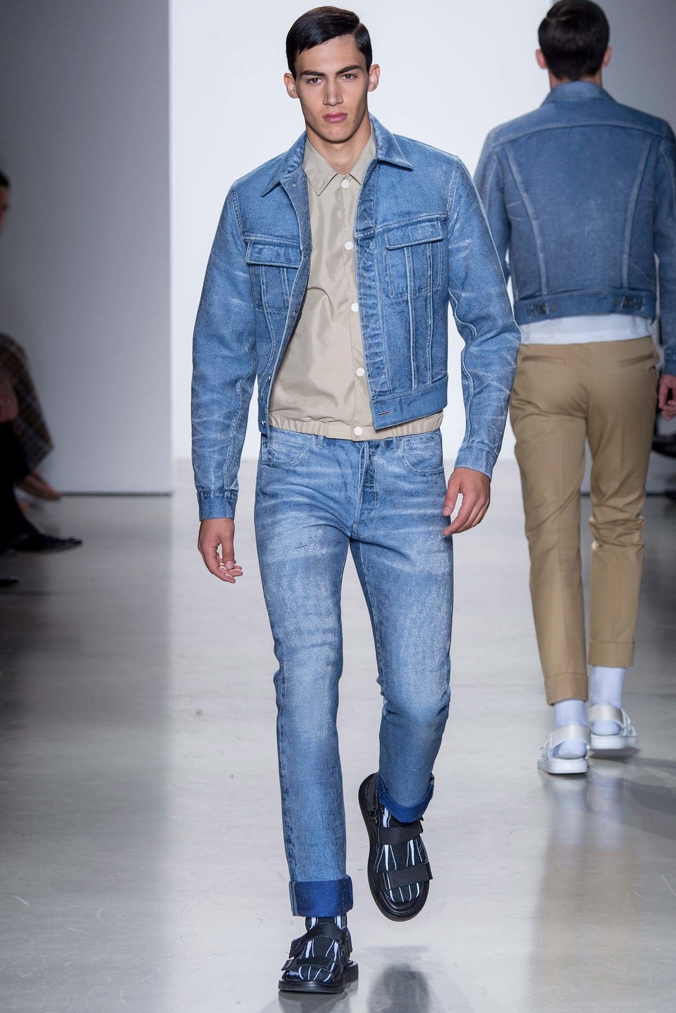 Calvin Klein 2016 Jacquard "Denim" Jean Trucker Jacket Size US S / EU 44-46 / 1 - 3 Thumbnail