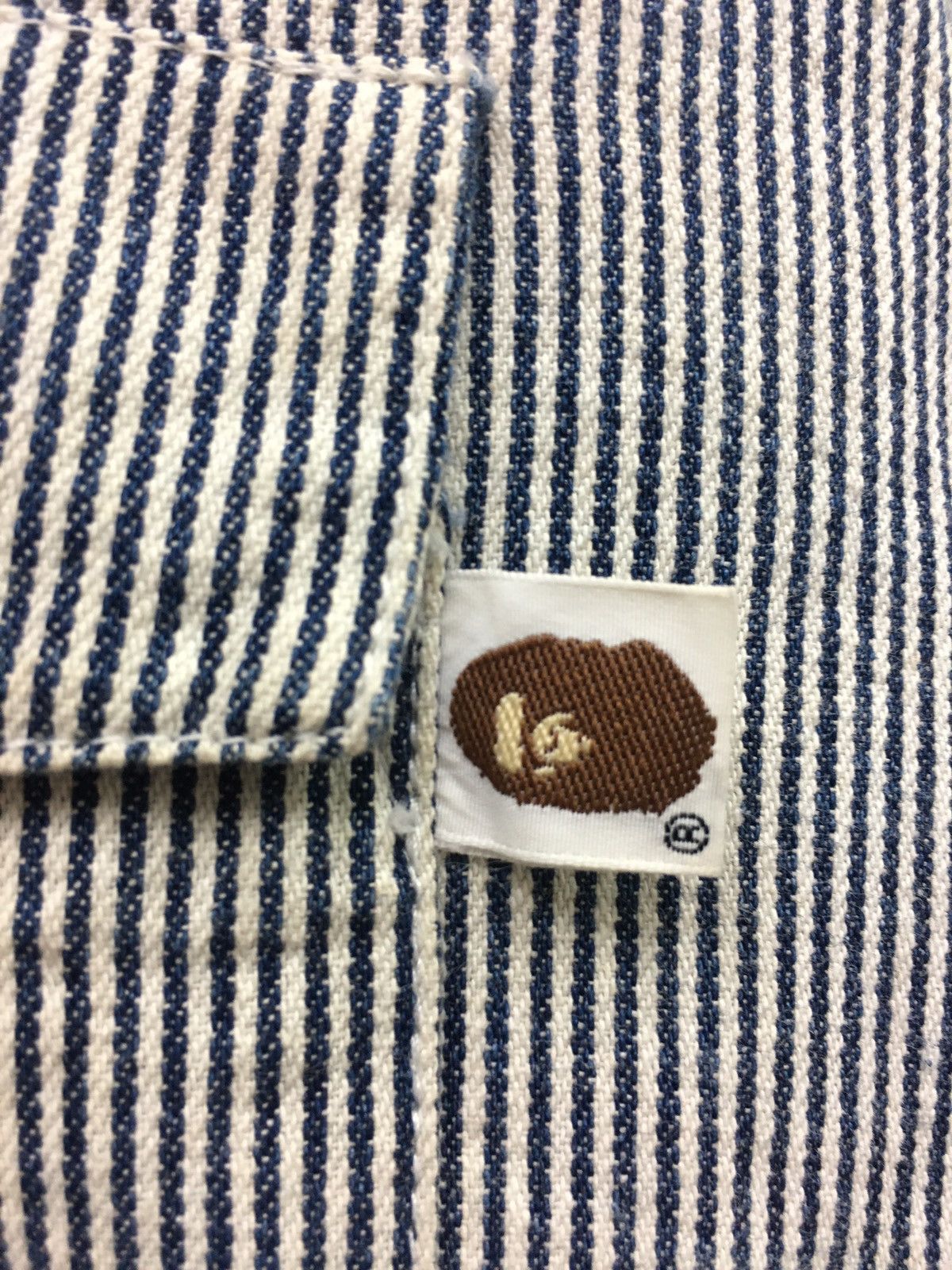 Bape Bape x Post Overalls Hickory Snap Button Shirt Size US L / EU 52-54 / 3 - 3 Thumbnail
