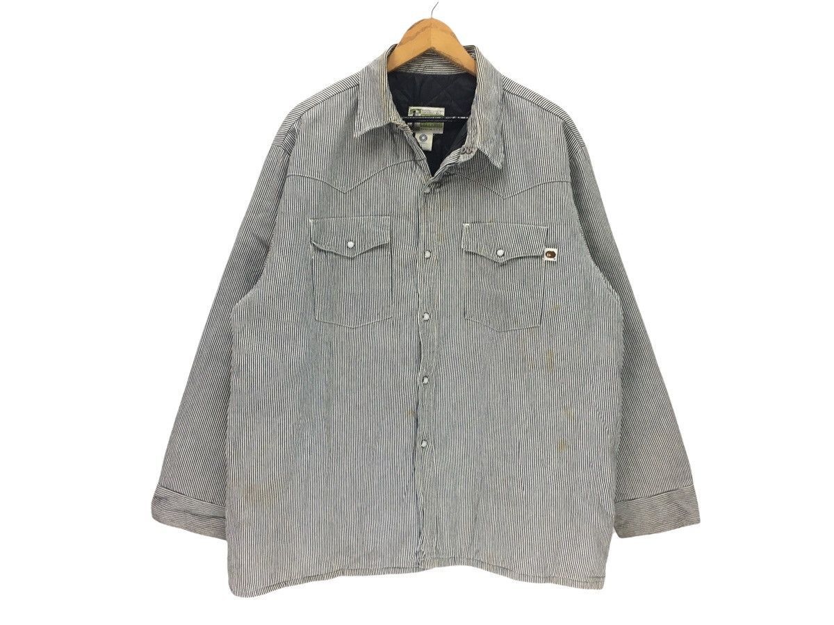 Bape Bape x Post Overalls Hickory Snap Button Shirt Size US L / EU 52-54 / 3 - 1 Thumbnail