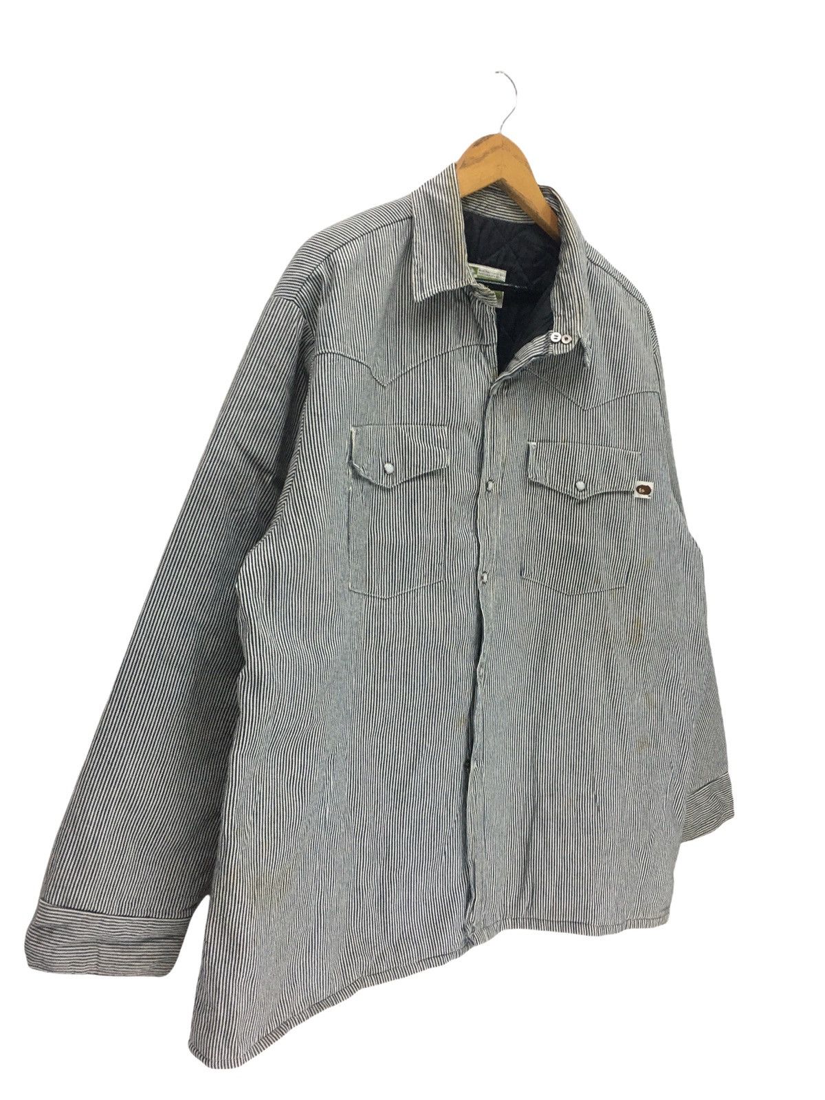 Bape Bape x Post Overalls Hickory Snap Button Shirt Size US L / EU 52-54 / 3 - 4 Thumbnail