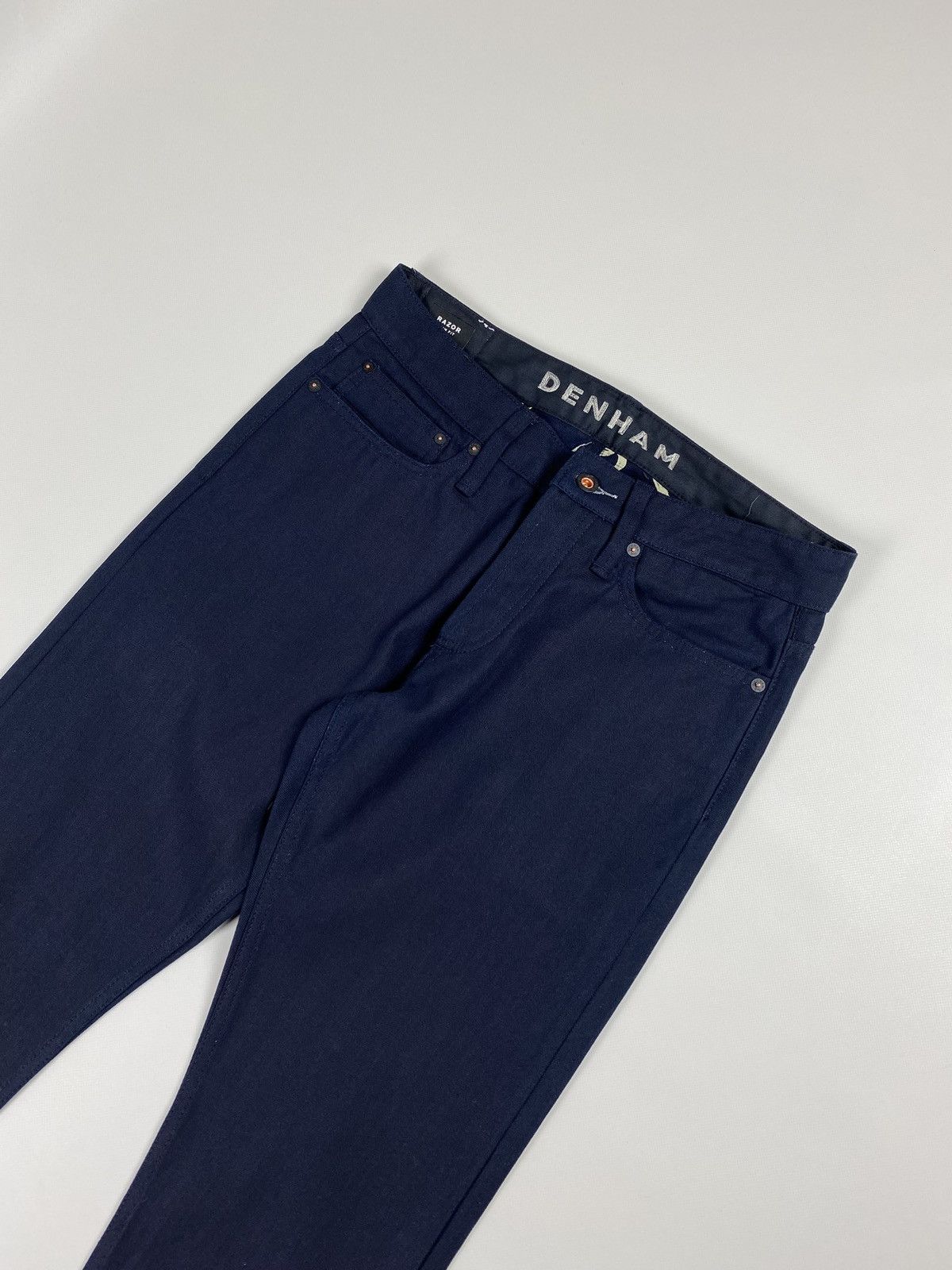 DENHAM Denham Way To Blue men’s Razor slim fit indigo denim jeans Size US 31 - 4 Thumbnail