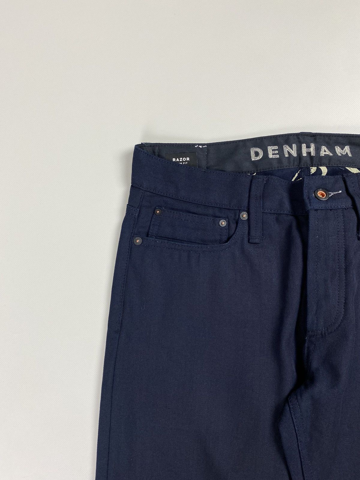 DENHAM Denham Way To Blue men’s Razor slim fit indigo denim jeans Size US 31 - 6 Thumbnail