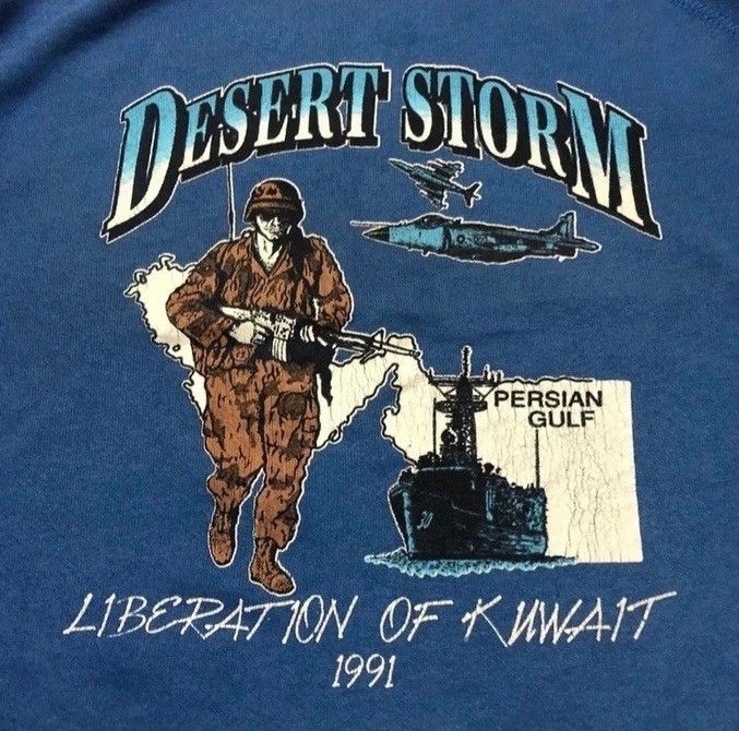 Vintage Vintage 90s dessert storm of kuwait sweatshirt pullover Size US M / EU 48-50 / 2 - 2 Thumbnail