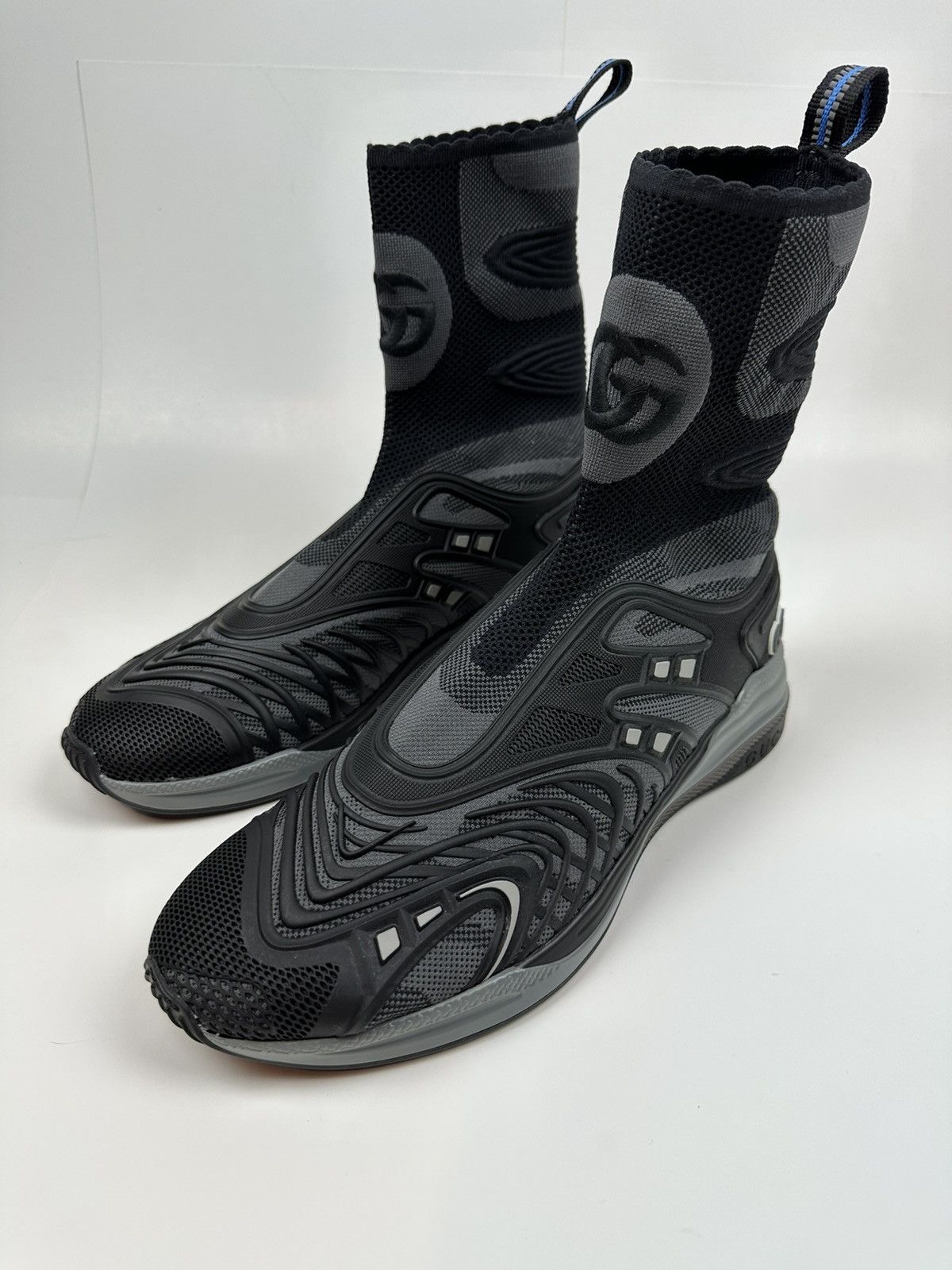 image of Gucci Ultrapace Hightop Sock Sneaker in Black, Men's (Size 11.5)
