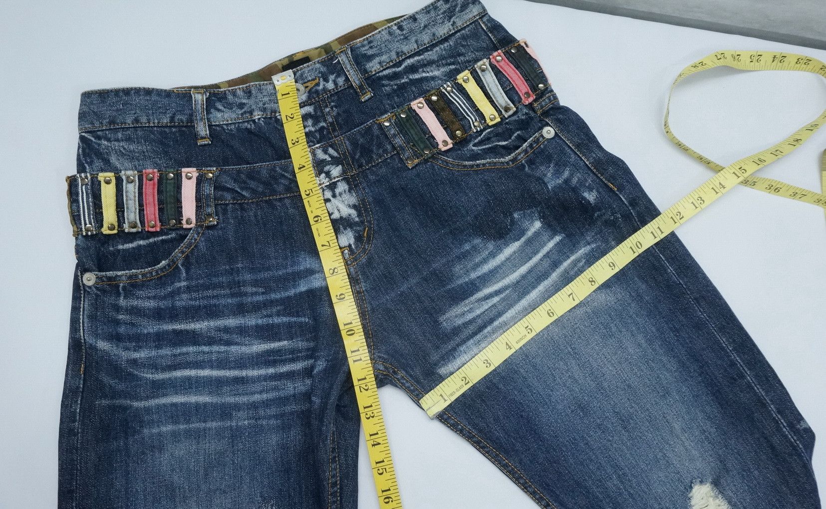 JACKROSE Japan JACKROSE Double Waist Distressed Ripped Jeans Size US 33 - 14 Thumbnail