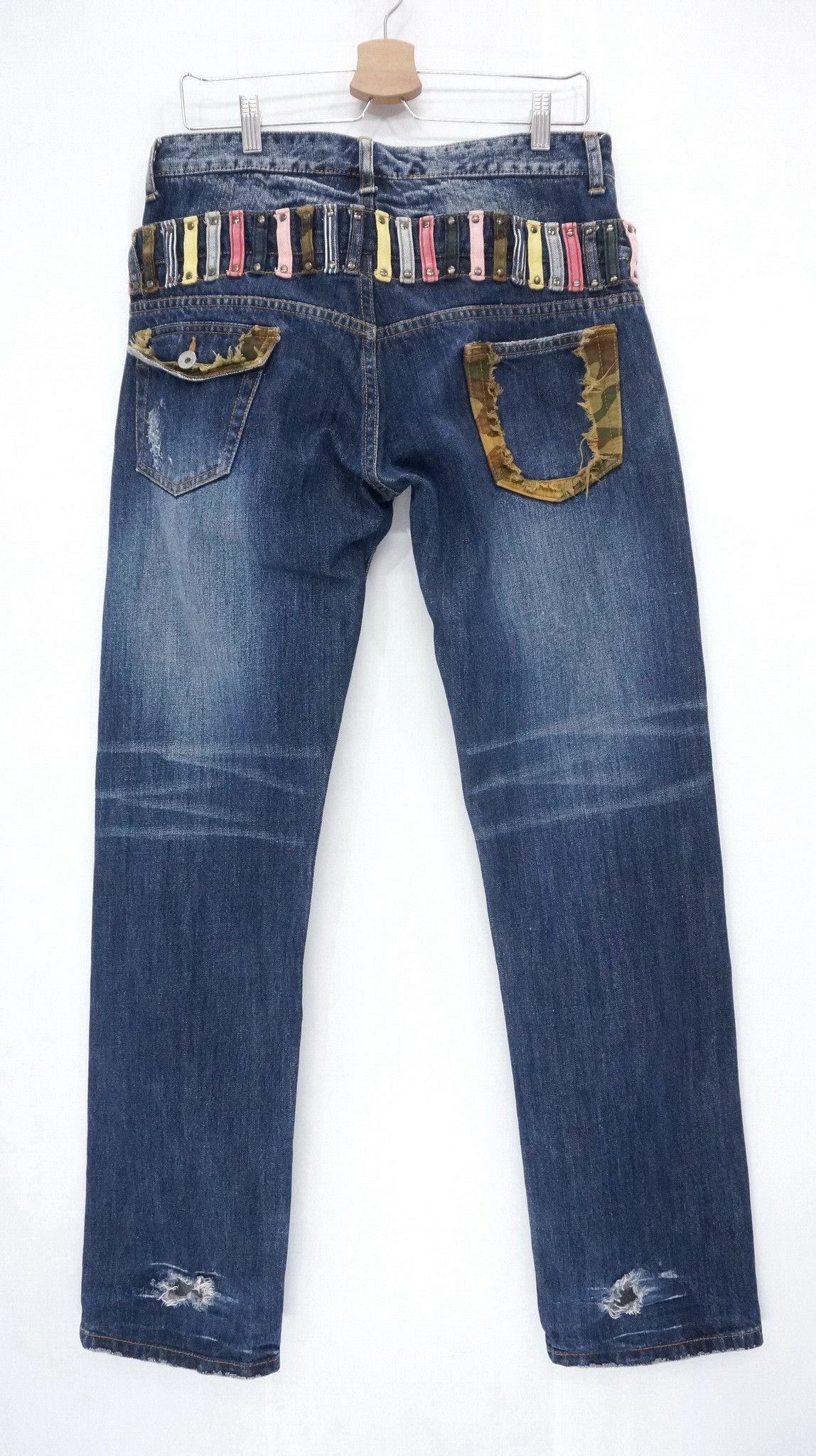 JACKROSE Japan JACKROSE Double Waist Distressed Ripped Jeans Size US 33 - 1 Thumbnail
