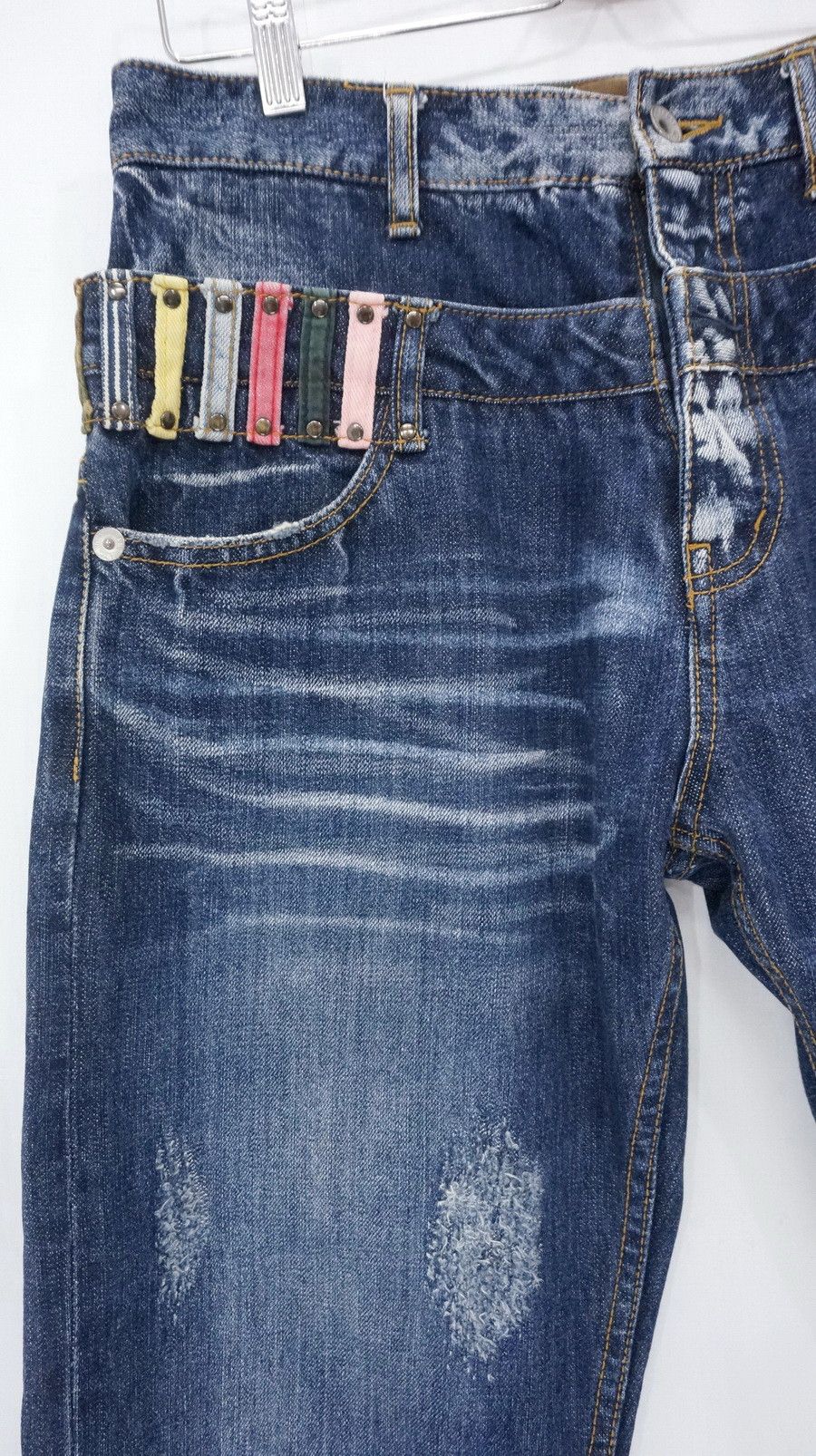 JACKROSE Japan JACKROSE Double Waist Distressed Ripped Jeans Size US 33 - 6 Thumbnail