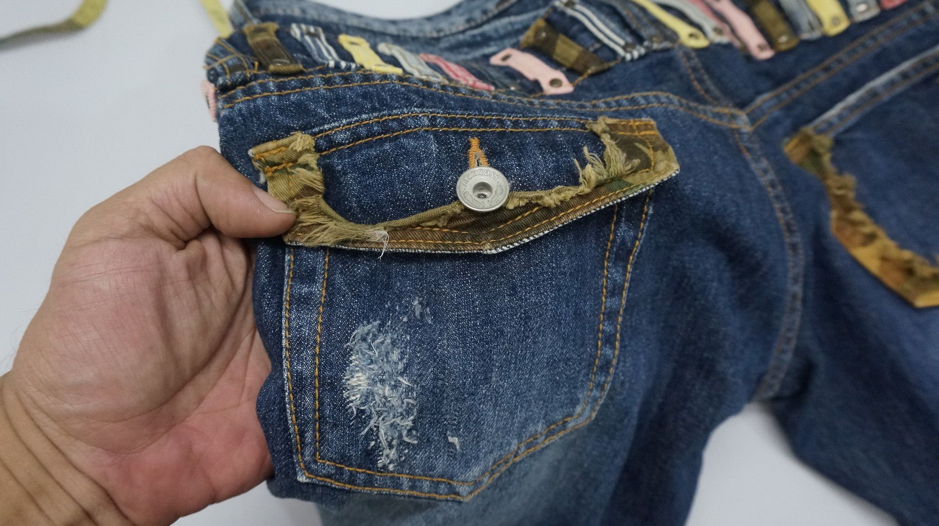 JACKROSE Japan JACKROSE Double Waist Distressed Ripped Jeans Size US 33 - 18 Thumbnail