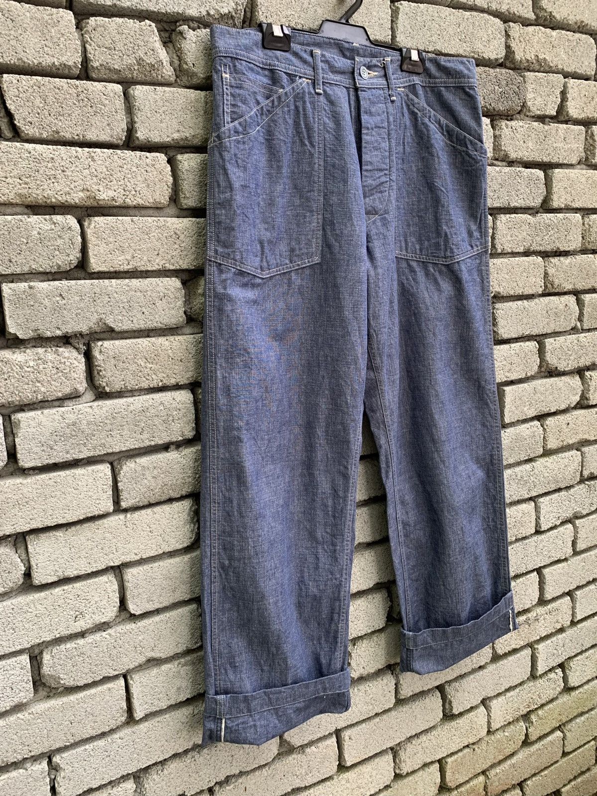 *A VONTADE A VONTADE Selvedge Trouser Denim Pants Size US 31 - 5 Thumbnail
