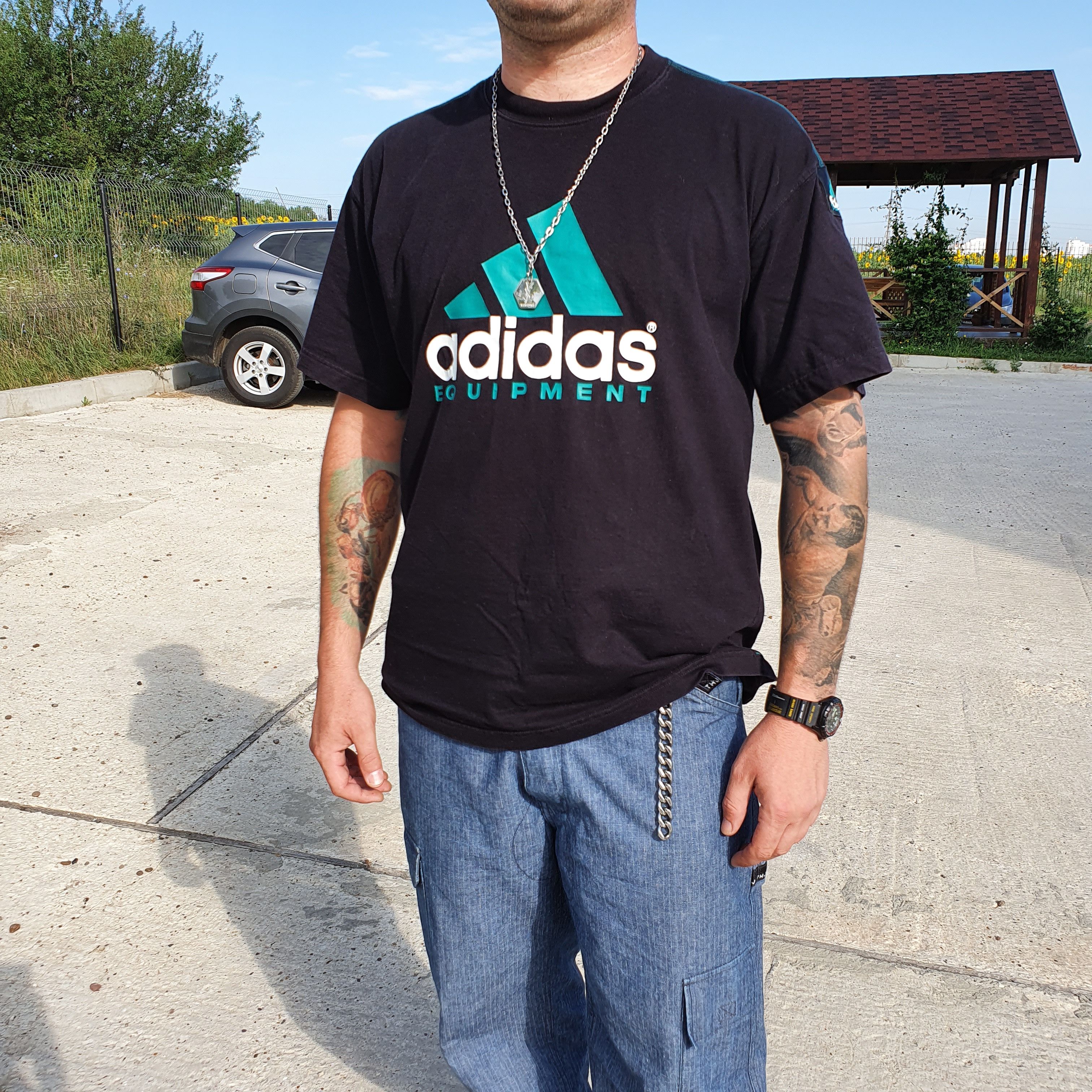 Adidas × Vintage Rare Vintage Adidas Equipment big logo tee shirt Size US XL / EU 56 / 4 - 3 Thumbnail