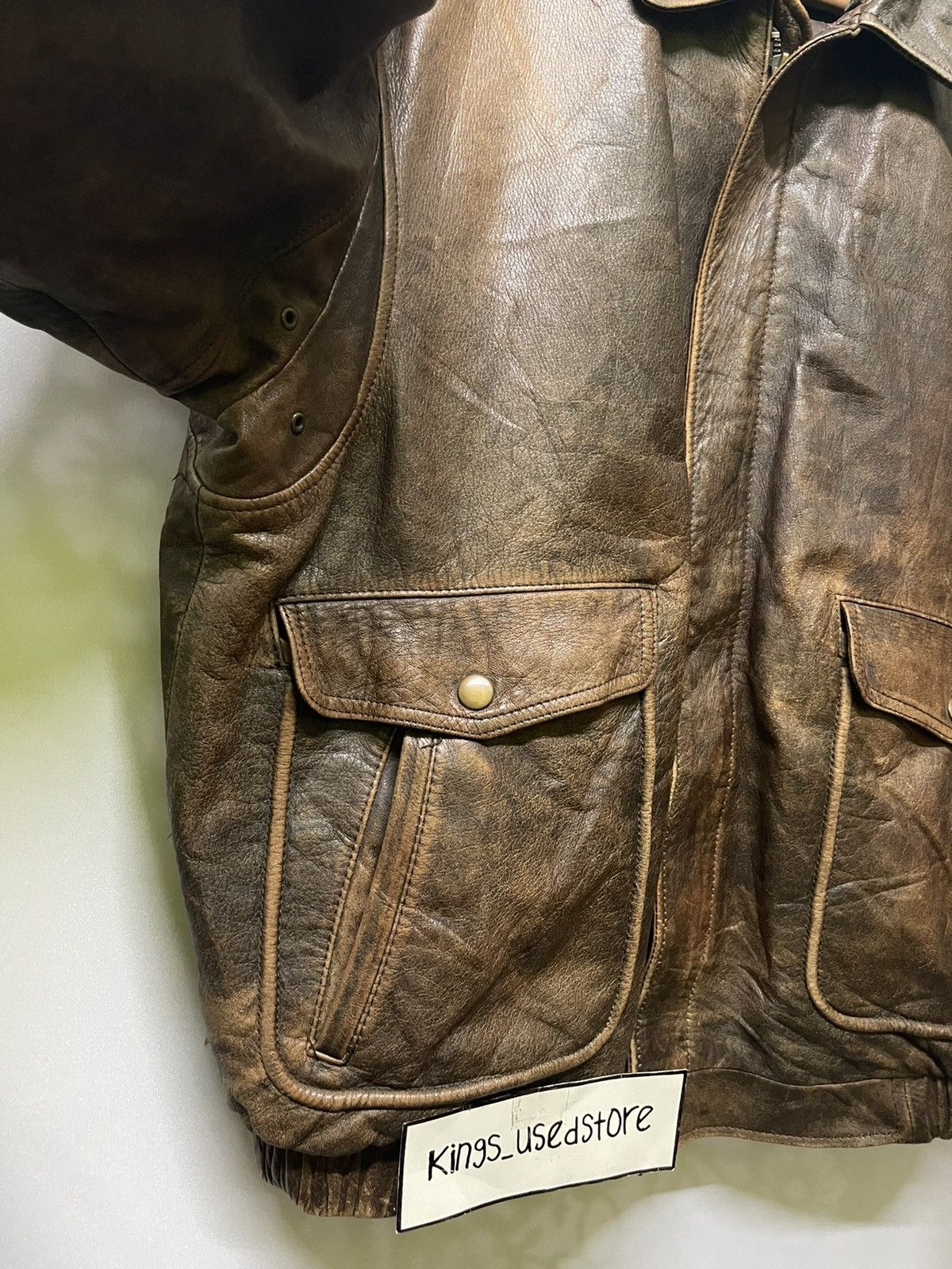 Vintage 📌Binding Offer📌 VINTAGE LEATHER JACKET BOMBER STYLE Size US XL / EU 56 / 4 - 7 Thumbnail