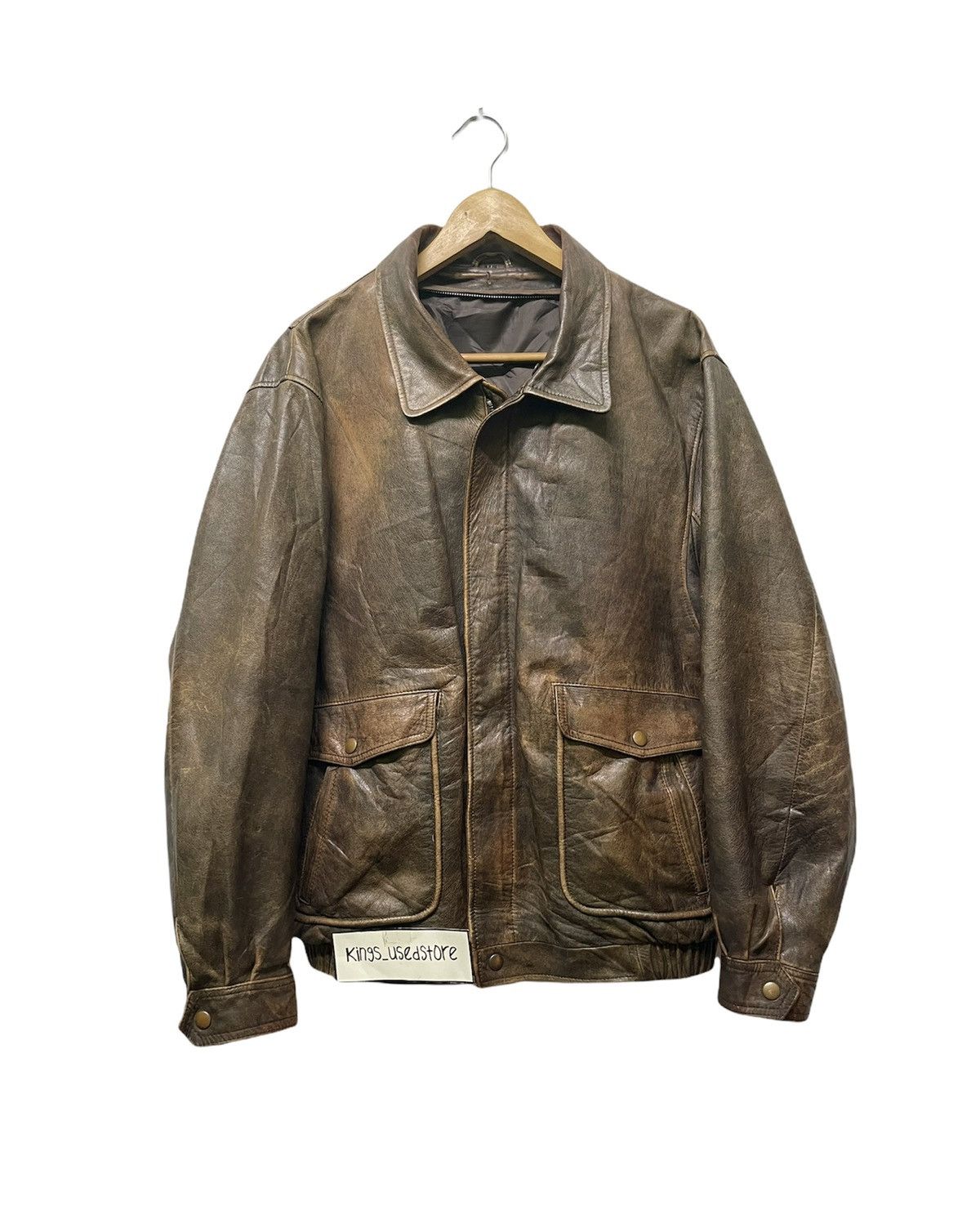 Vintage 📌Binding Offer📌 VINTAGE LEATHER JACKET BOMBER STYLE Size US XL / EU 56 / 4 - 1 Thumbnail