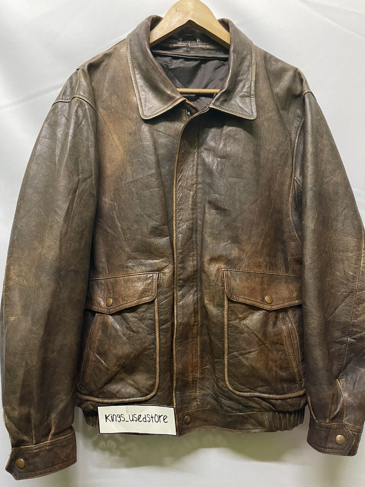 Vintage 📌Binding Offer📌 VINTAGE LEATHER JACKET BOMBER STYLE Size US XL / EU 56 / 4 - 3 Thumbnail