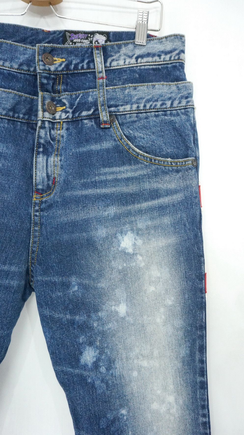 Japanese Brand 🔥Vtg CANDY STRIPPER Doublewaist Union Jack Distressed Jeans Size US 31 - 5 Thumbnail