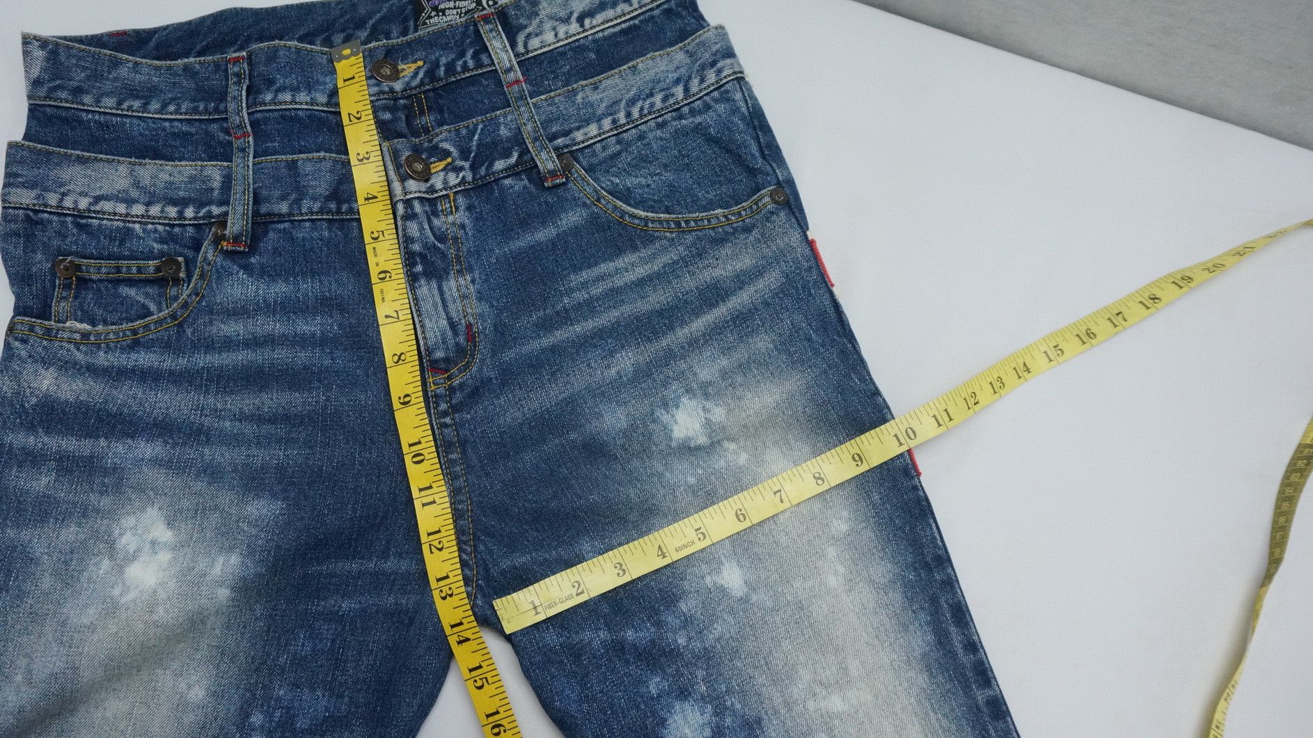 Japanese Brand 🔥Vtg CANDY STRIPPER Doublewaist Union Jack Distressed Jeans Size US 31 - 11 Thumbnail