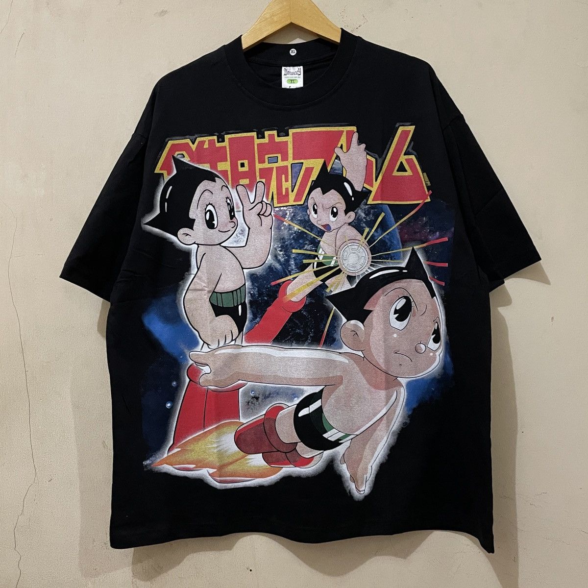 image of Anima x Movie Astro Boy Tetsuwan Atom Anime Movie Fans Made T Shirt in Black, Men's (Size XL)