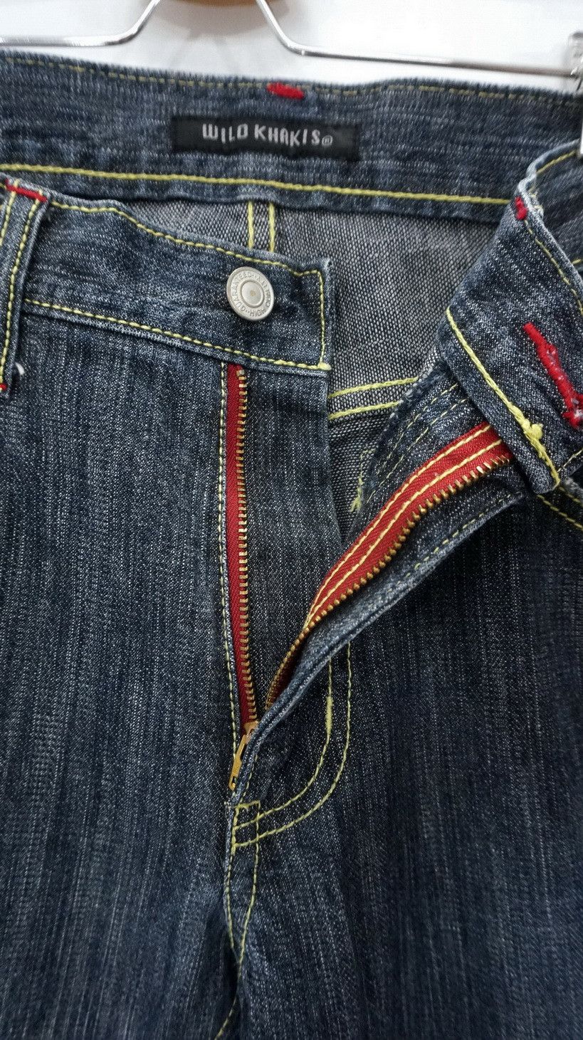 Japanese Brand WILD KHAKIS Japan Floral Art Dusty Dark Blue Jeans Size US 31 - 9 Thumbnail