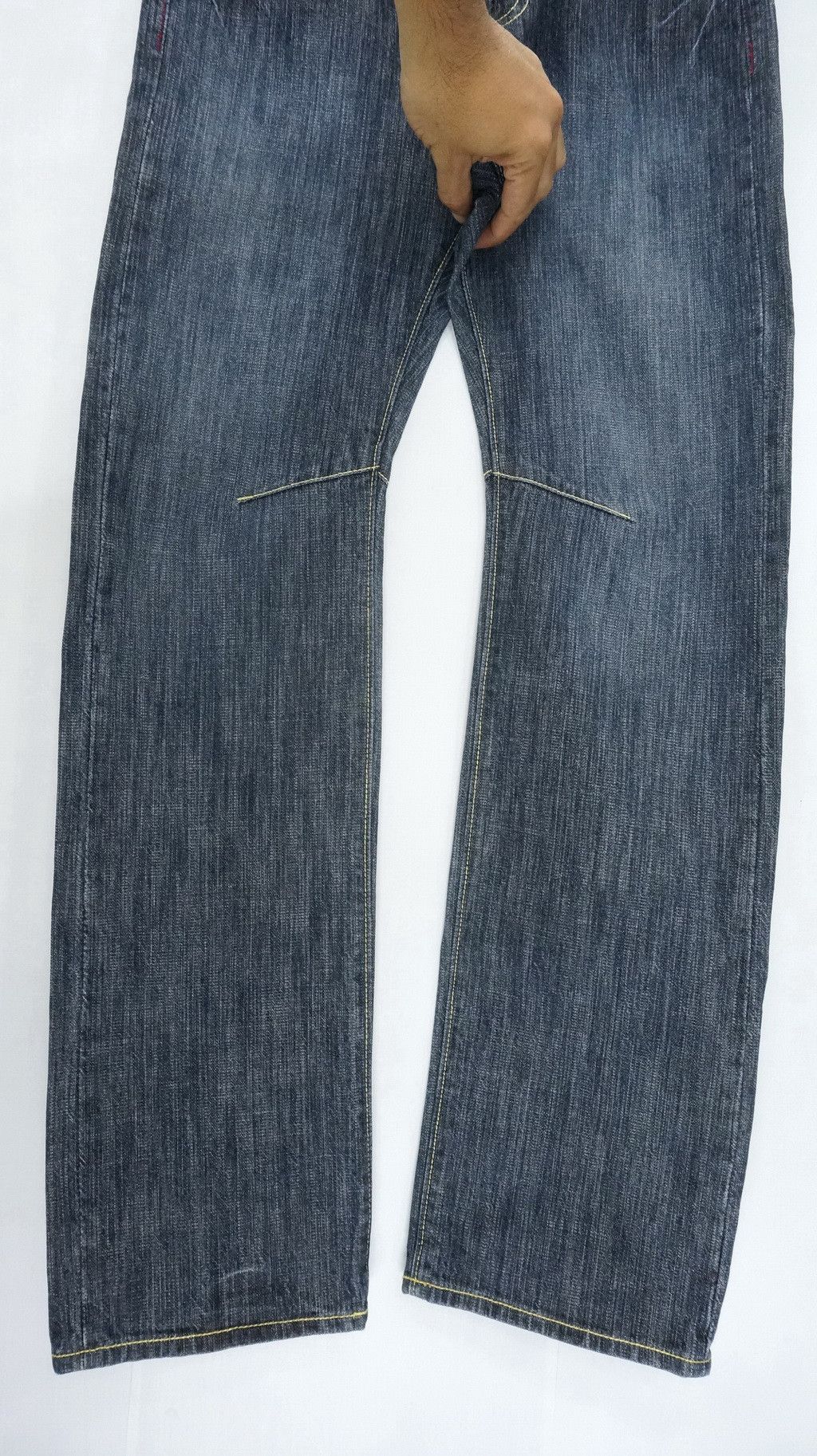 Japanese Brand WILD KHAKIS Japan Floral Art Dusty Dark Blue Jeans Size US 31 - 8 Thumbnail