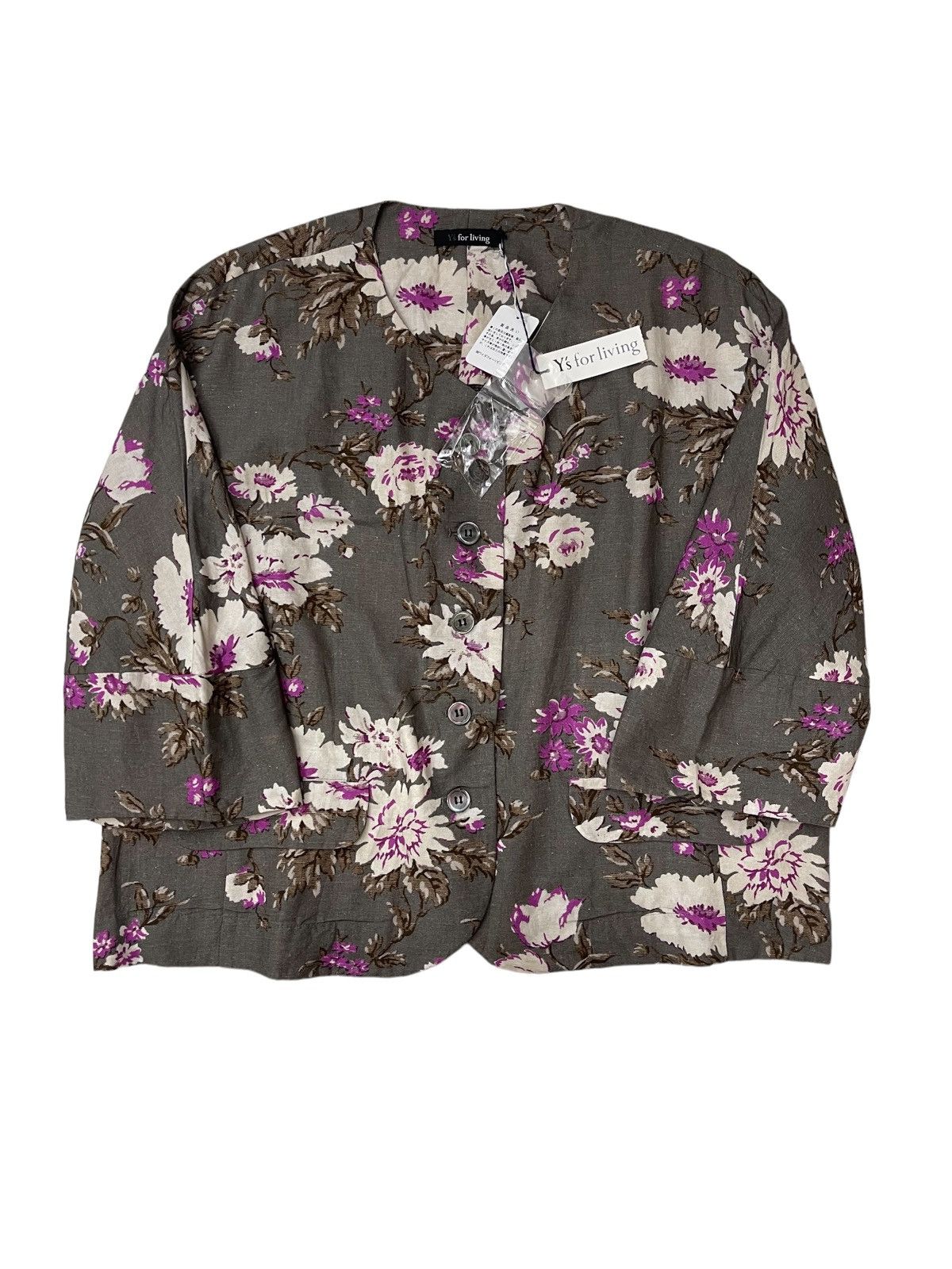Yohji Yamamoto NWT!!! Ys For Living Floral Rayon Shirt Size L / US 10 / IT 46 - 2 Thumbnail