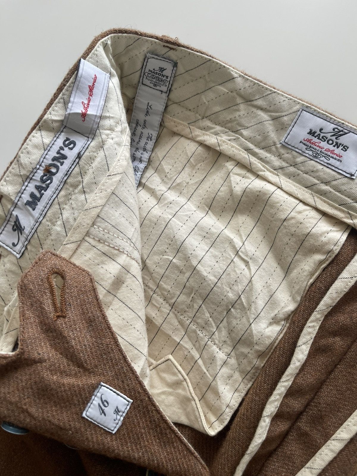 Mason's Masons Garments Archivio Storico Wool Trousers Size US 34 / EU 50 - 10 Thumbnail