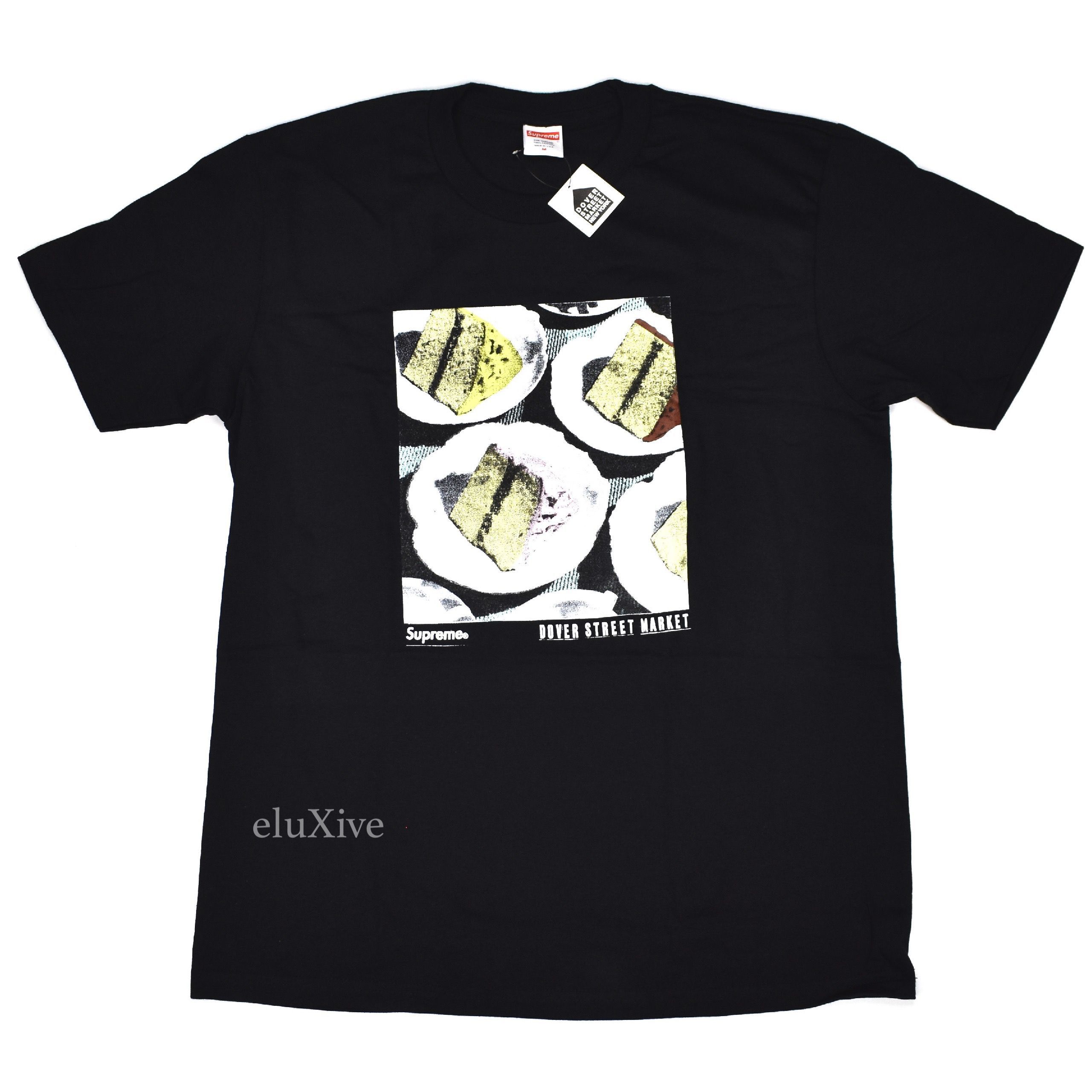 image of Dover Street Market x Supreme Dsm 5Th Anniversary Cake Logo T-Shirt Ds in Black, Men's (Size Large)