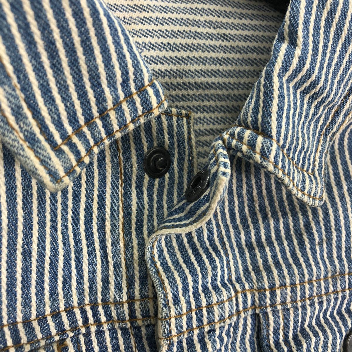 GU GU Japan Hickory Stripe Denim Jacket for Kid Size US XXS / EU 40 - 7 Thumbnail