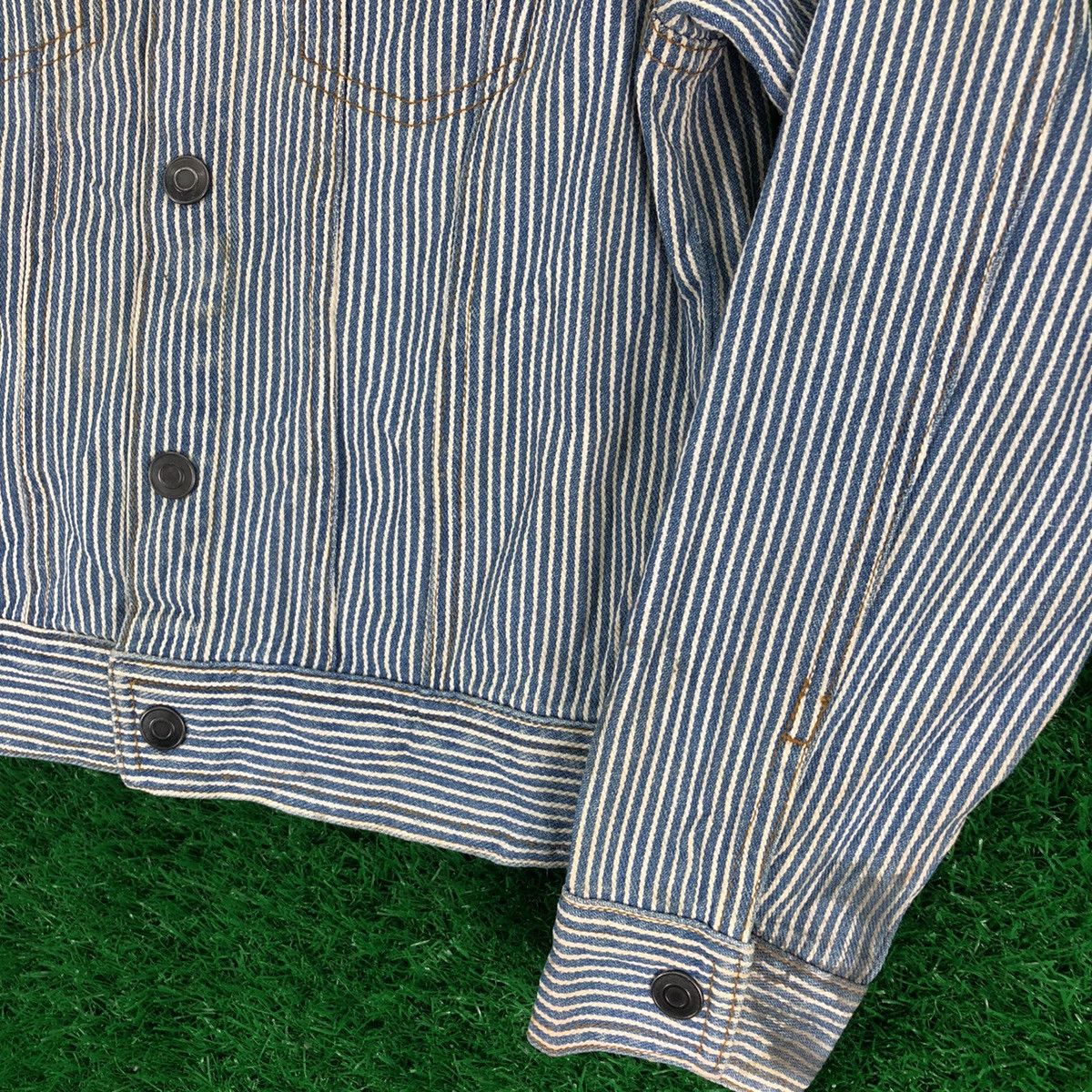GU GU Japan Hickory Stripe Denim Jacket for Kid Size US XXS / EU 40 - 3 Thumbnail