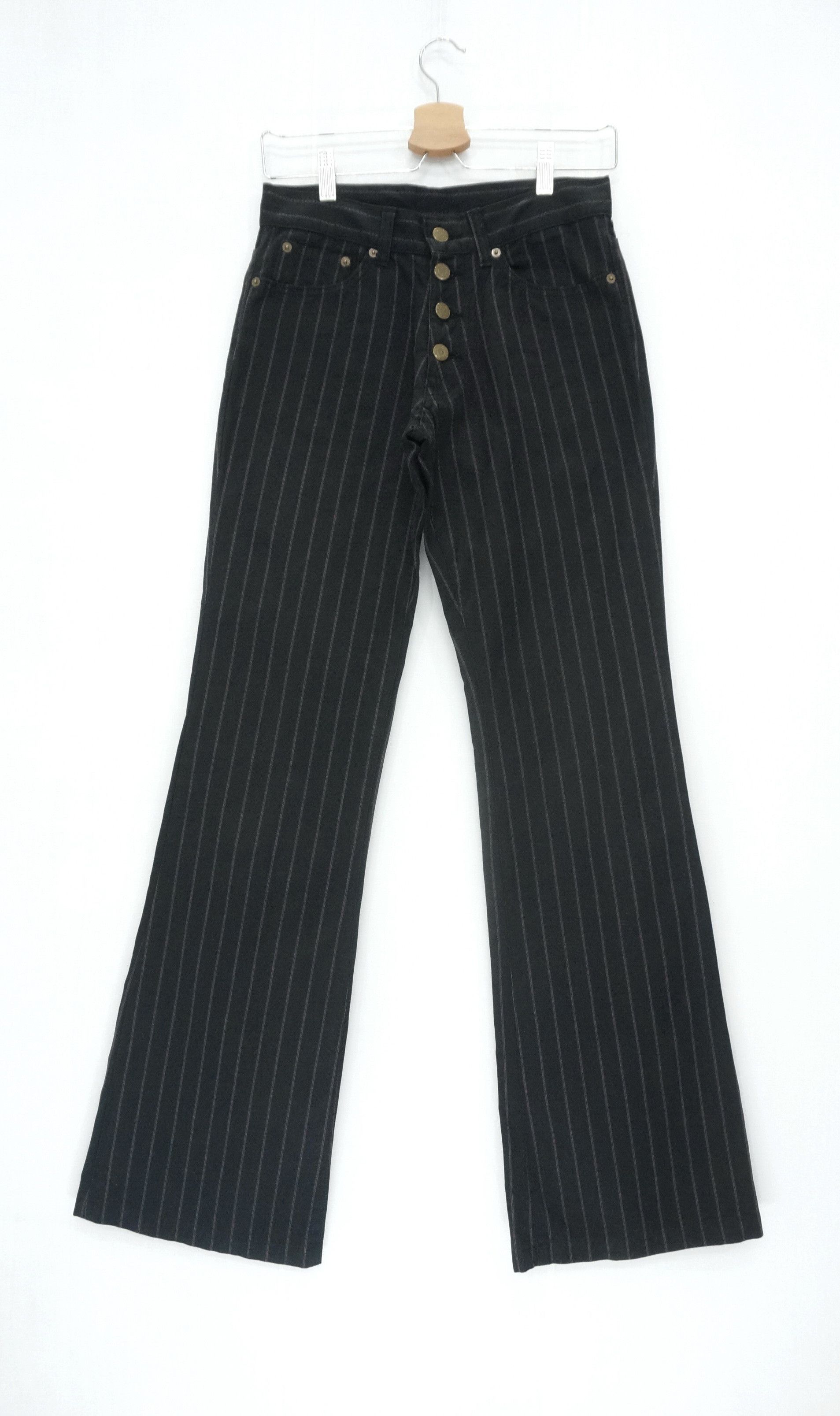 Japanese Brand TORNADO MART Japan Striped Buttonfly Flared Women's Pants Size 27" / US 4 / IT 40 - 1 Thumbnail