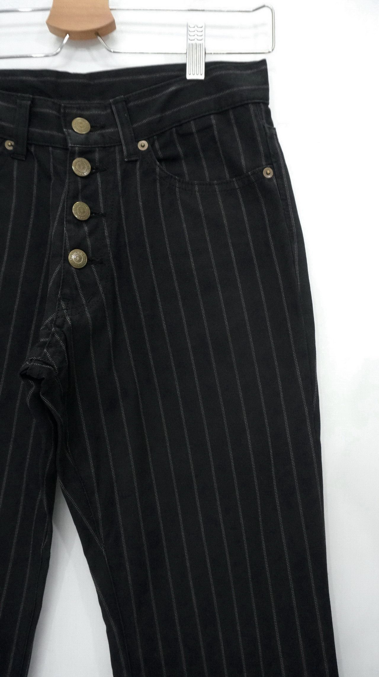 Japanese Brand TORNADO MART Japan Striped Buttonfly Flared Women's Pants Size 27" / US 4 / IT 40 - 4 Thumbnail