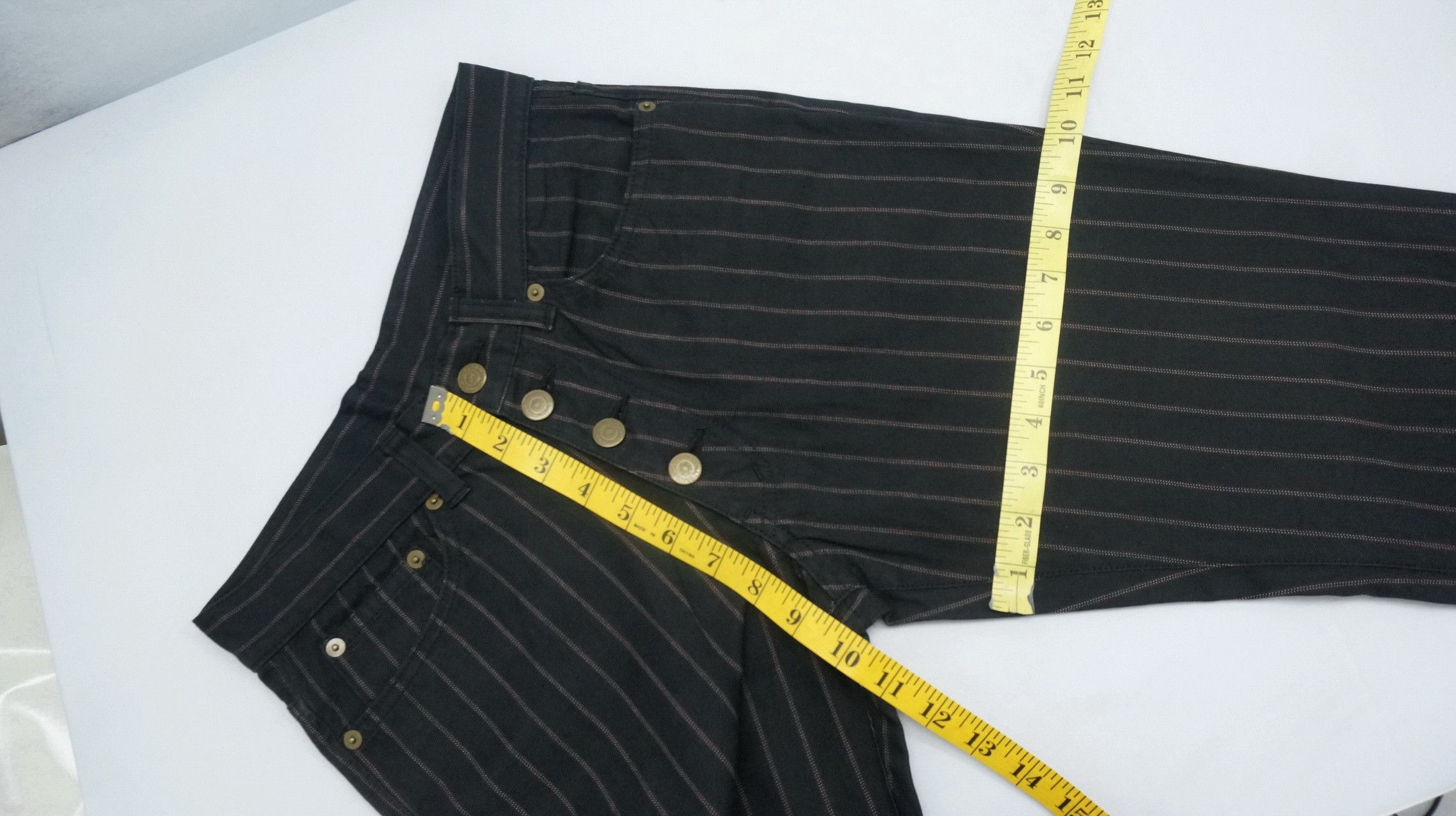 Japanese Brand TORNADO MART Japan Striped Buttonfly Flared Women's Pants Size 27" / US 4 / IT 40 - 8 Thumbnail