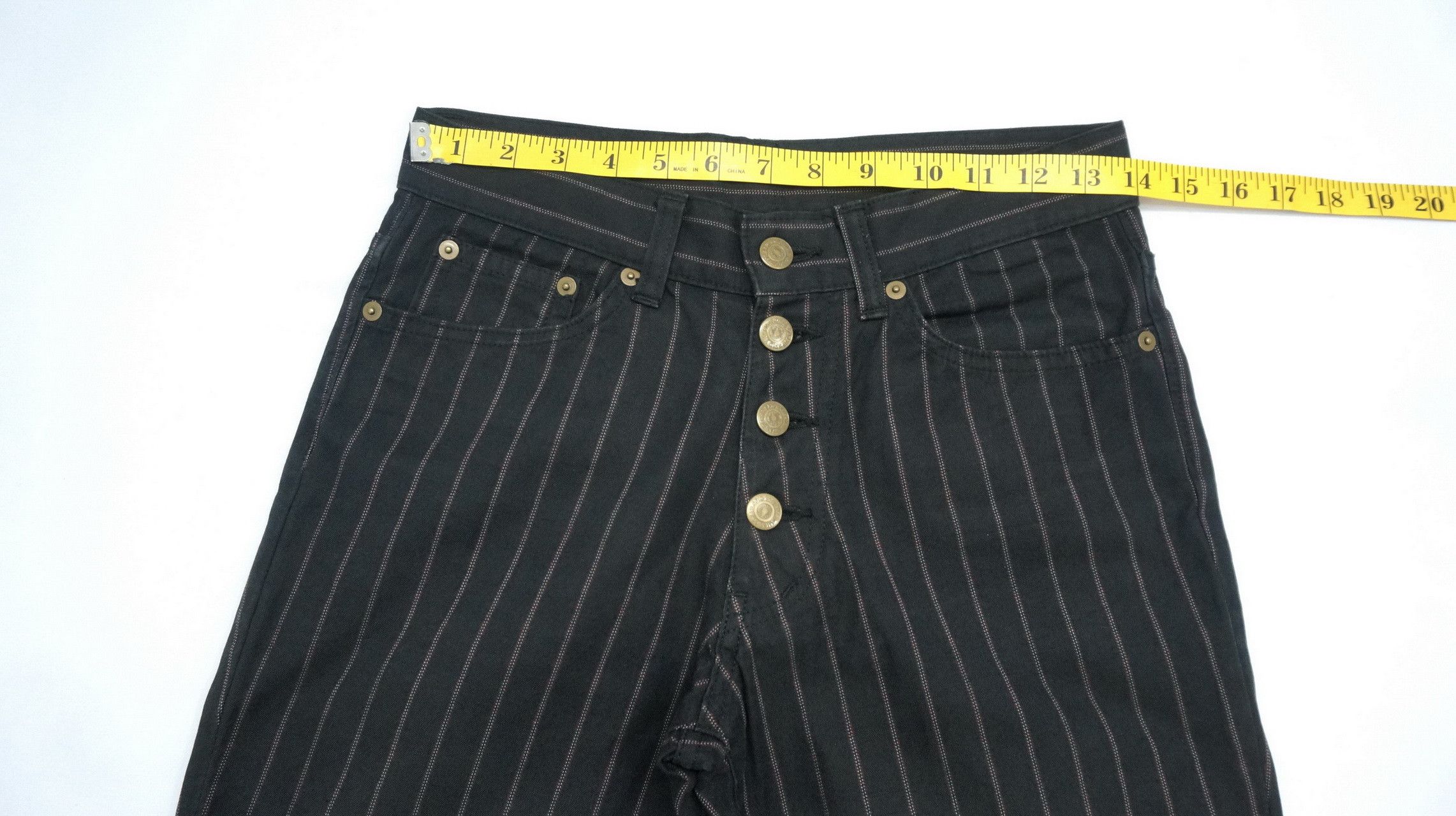 Japanese Brand TORNADO MART Japan Striped Buttonfly Flared Women's Pants Size 27" / US 4 / IT 40 - 7 Thumbnail