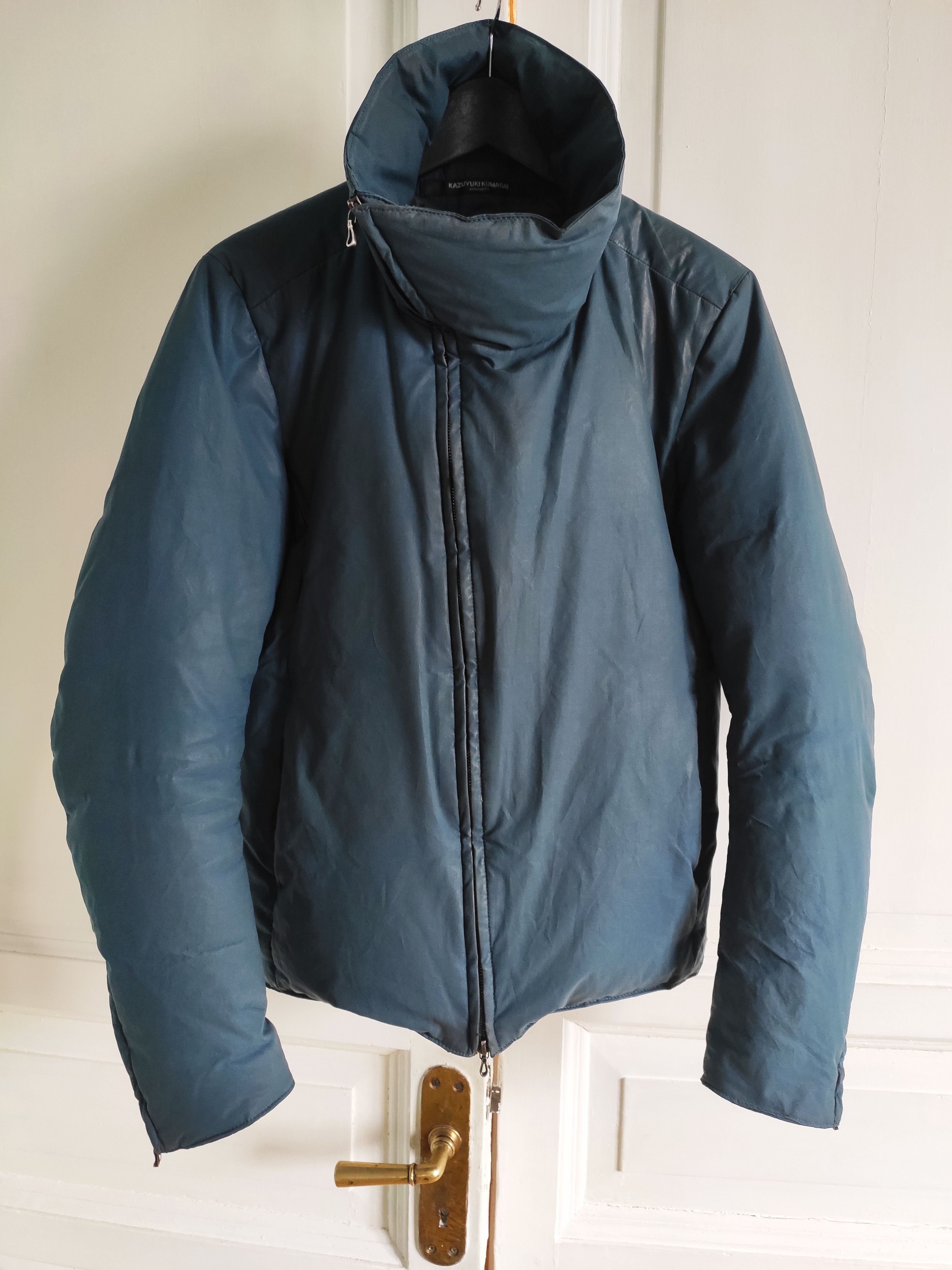 image of Kazuyuki Kumagai Attachment Funnel Neck Down Jacket.like Rick Owens Or Devoa in Khaki (Size Medium)