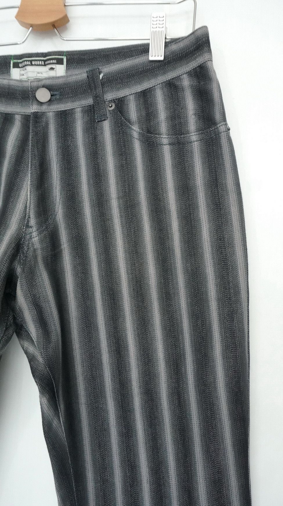 Japanese Brand Flare 🎌 MK HOMME Rare Shadow Striped Lowrise Denim Size US 30 / EU 46 - 2 Thumbnail