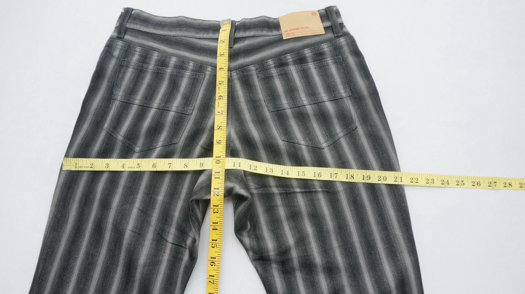 Japanese Brand Flare 🎌 MK HOMME Rare Shadow Striped Lowrise Denim Size US 30 / EU 46 - 14 Thumbnail