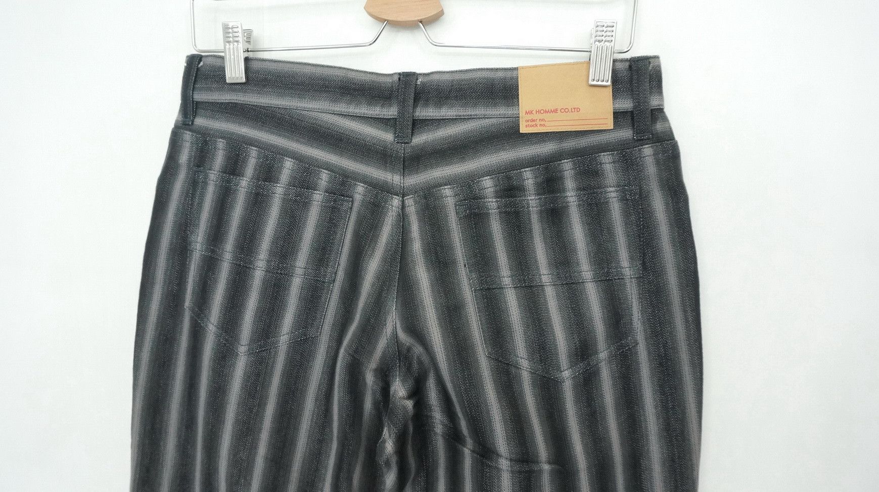Japanese Brand Flare 🎌 MK HOMME Rare Shadow Striped Lowrise Denim Size US 30 / EU 46 - 5 Thumbnail