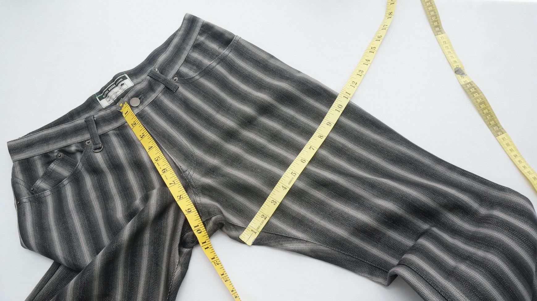 Japanese Brand Flare 🎌 MK HOMME Rare Shadow Striped Lowrise Denim Size US 30 / EU 46 - 11 Thumbnail