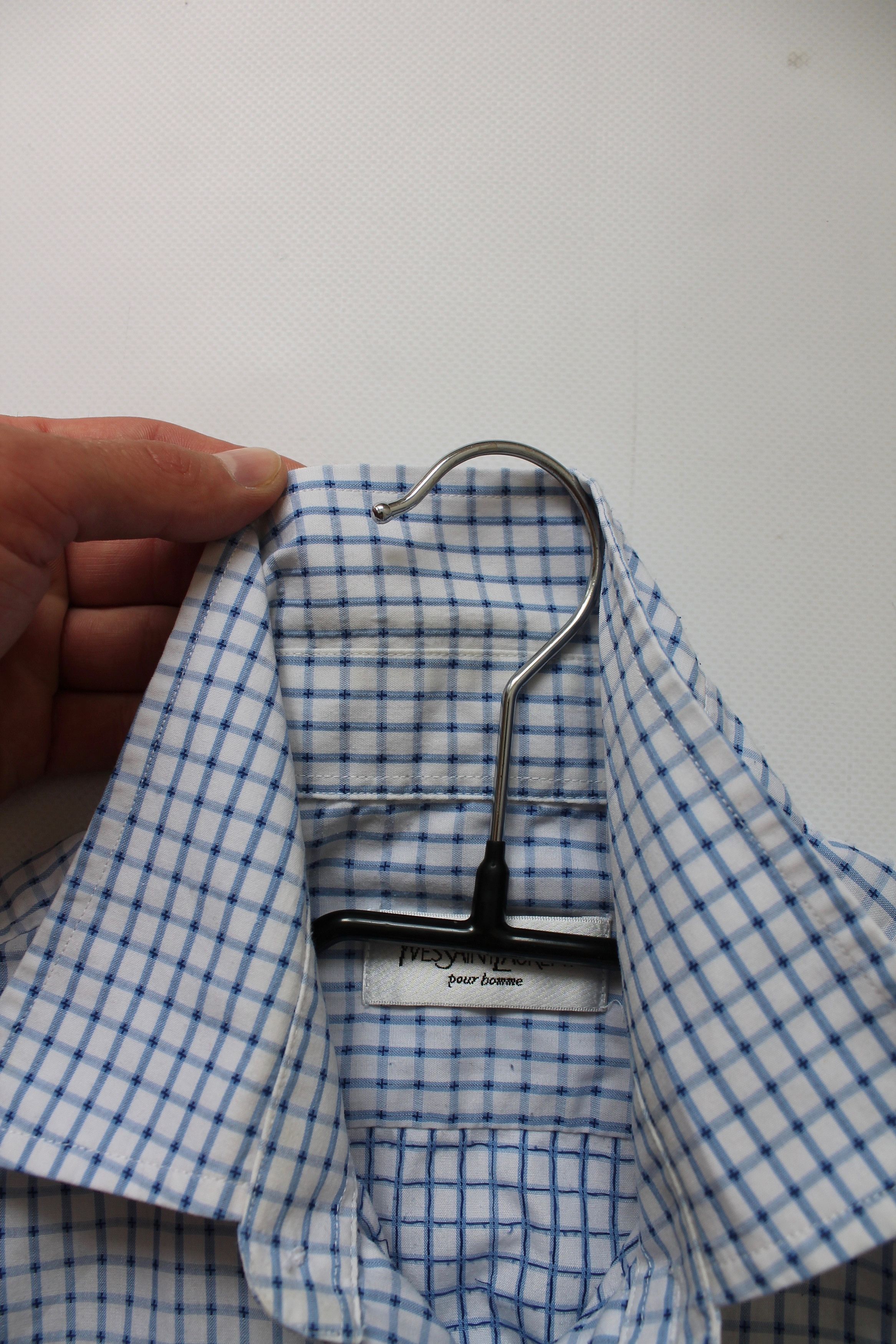 Vintage 90's Yves Saint Laurent Shirt short Sleeve Blue Size US M / EU 48-50 / 2 - 8 Thumbnail