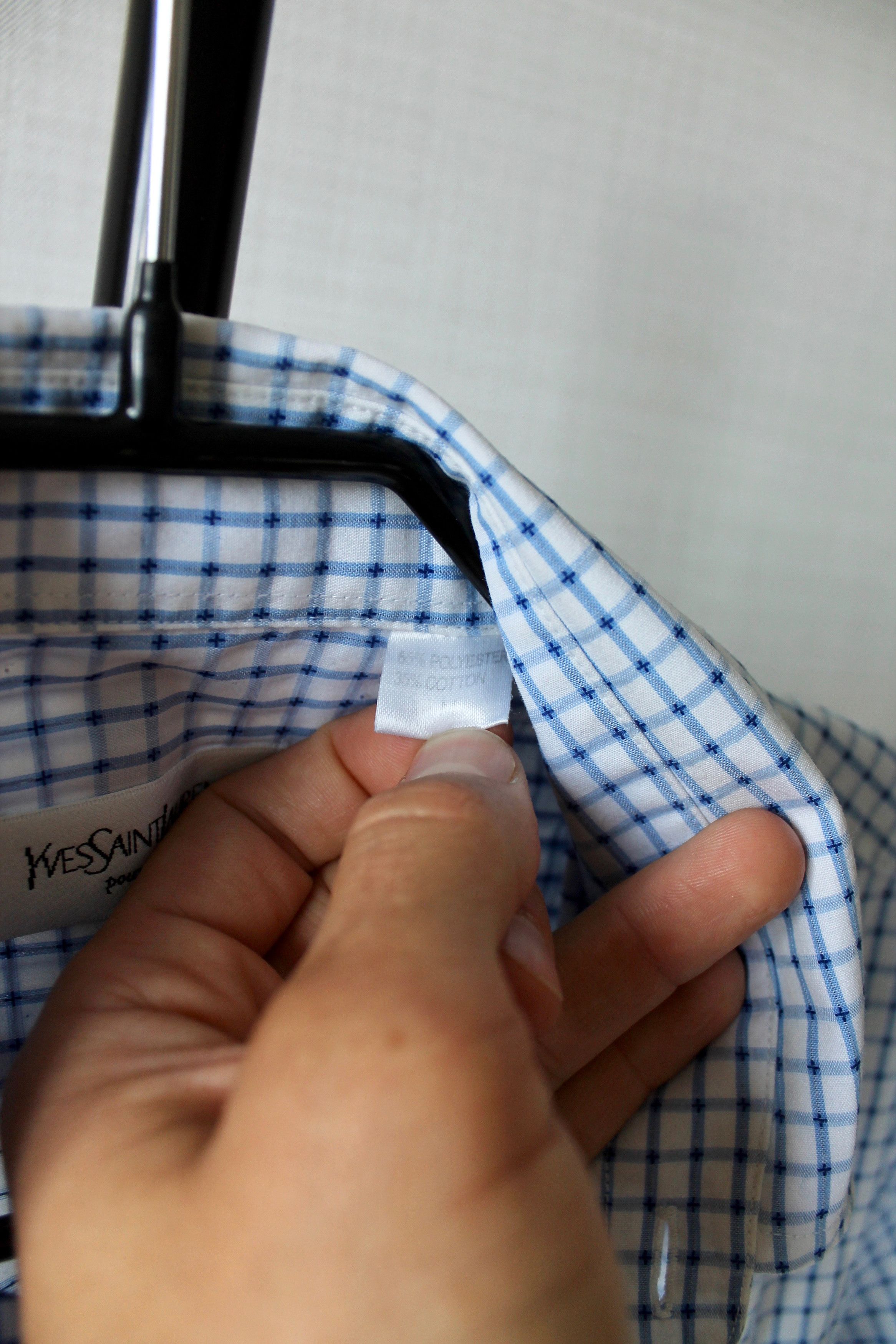 Vintage 90's Yves Saint Laurent Shirt short Sleeve Blue Size US M / EU 48-50 / 2 - 4 Thumbnail