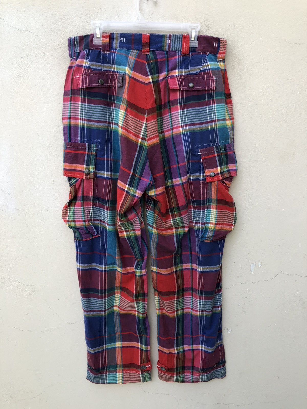Polo Ralph Lauren Vintage 90s Polo RL Madras Tartan Cargo Trouser Pant Size US 34 / EU 50 - 13 Thumbnail